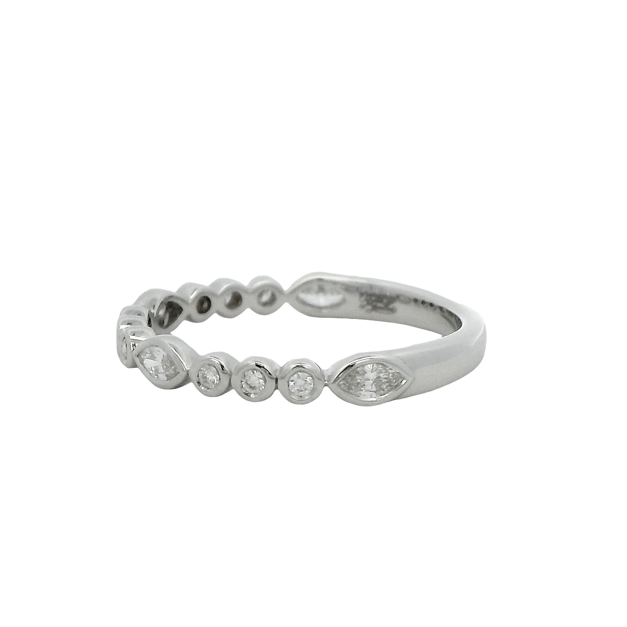 14k White Gold Diamond Wedding Band