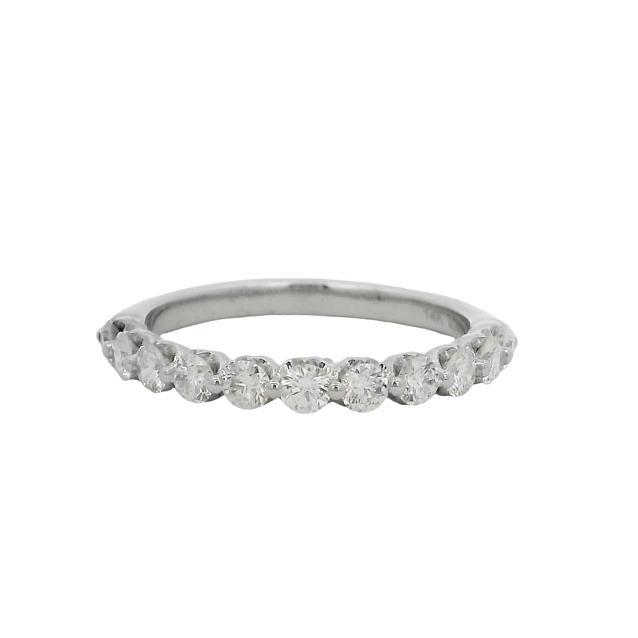 14k White Gold Diamond Wedding Band