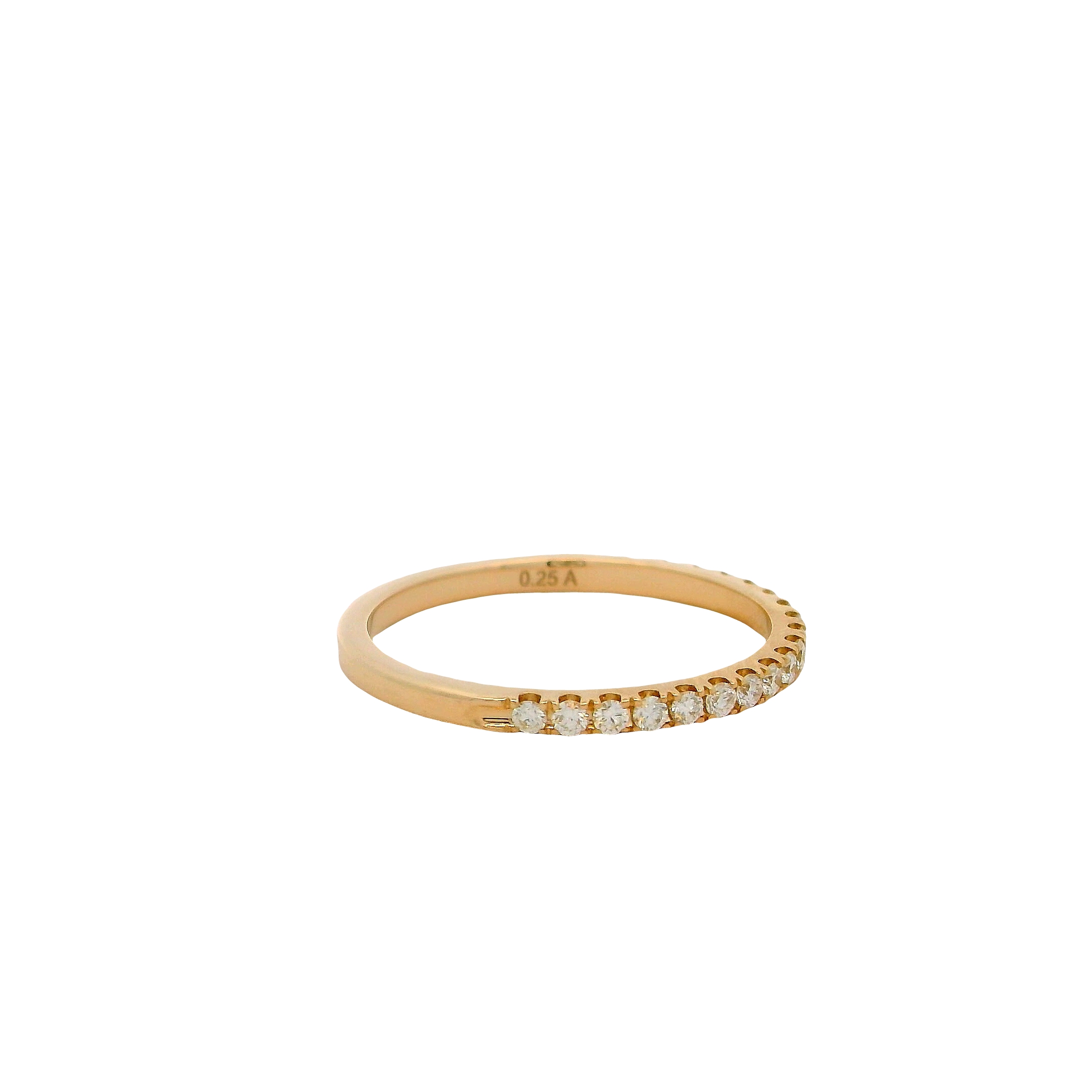14k Yellow Gold Individual Prong Diamond Wedding Band