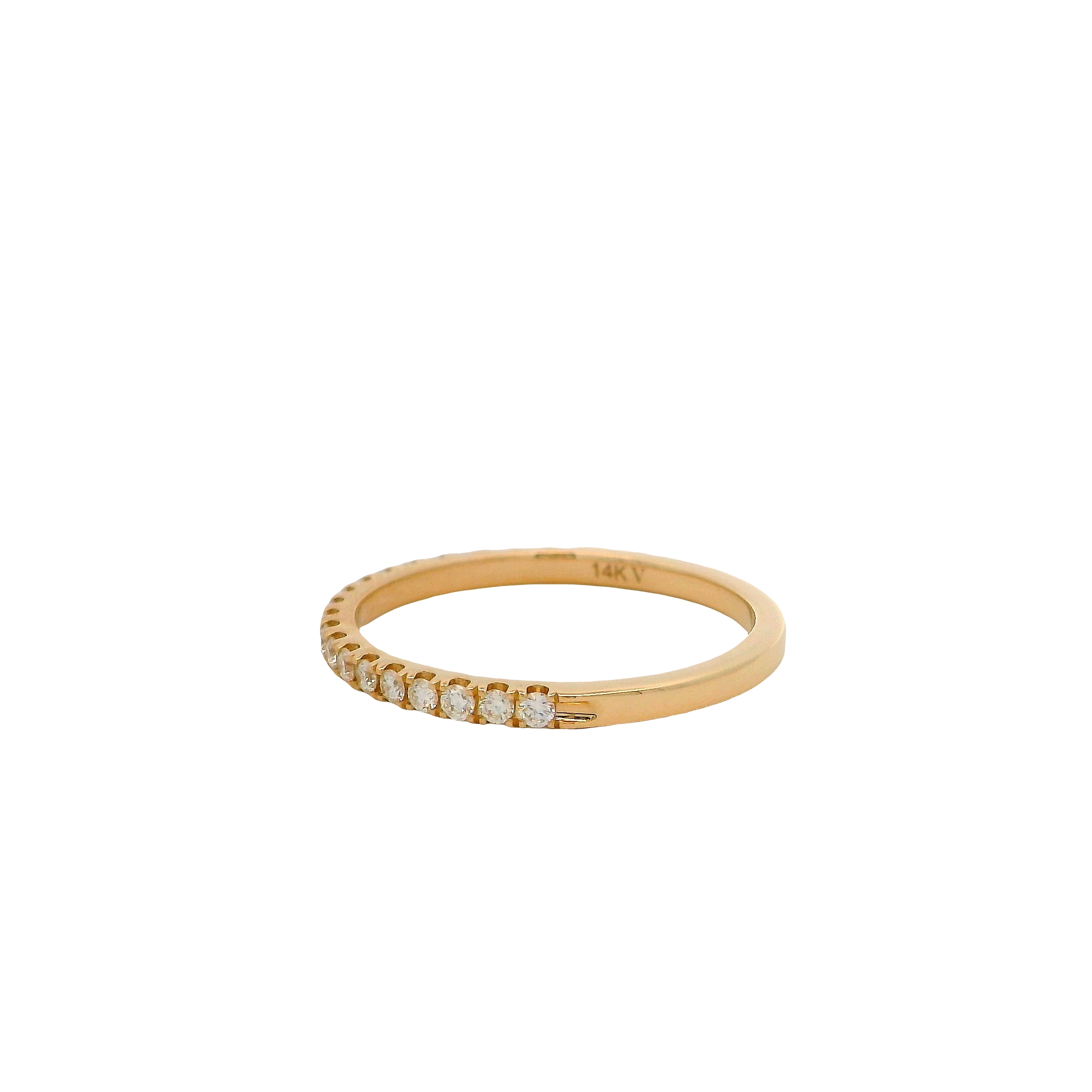 14k Yellow Gold Individual Prong Diamond Wedding Band