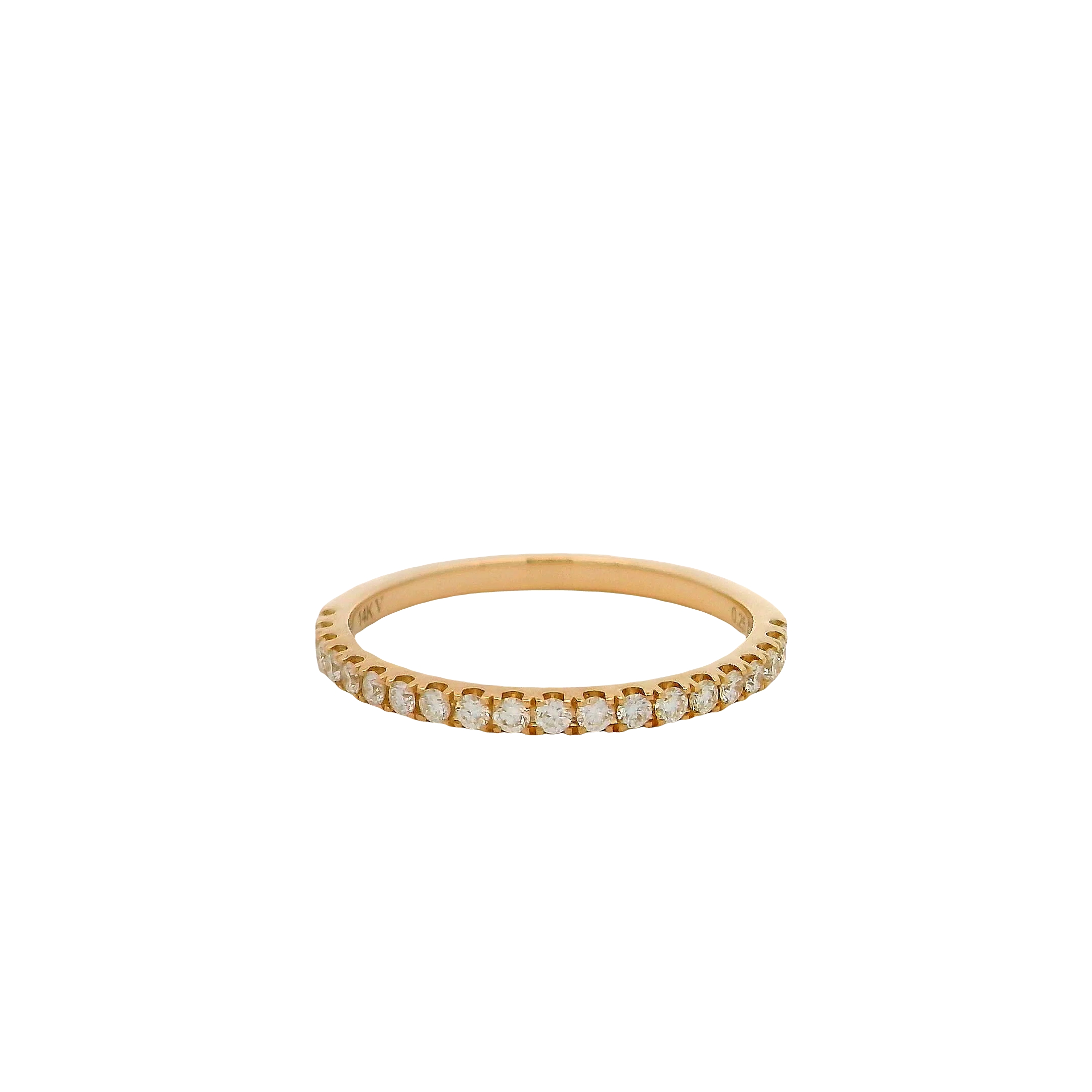 14k Yellow Gold Individual Prong Diamond Wedding Band