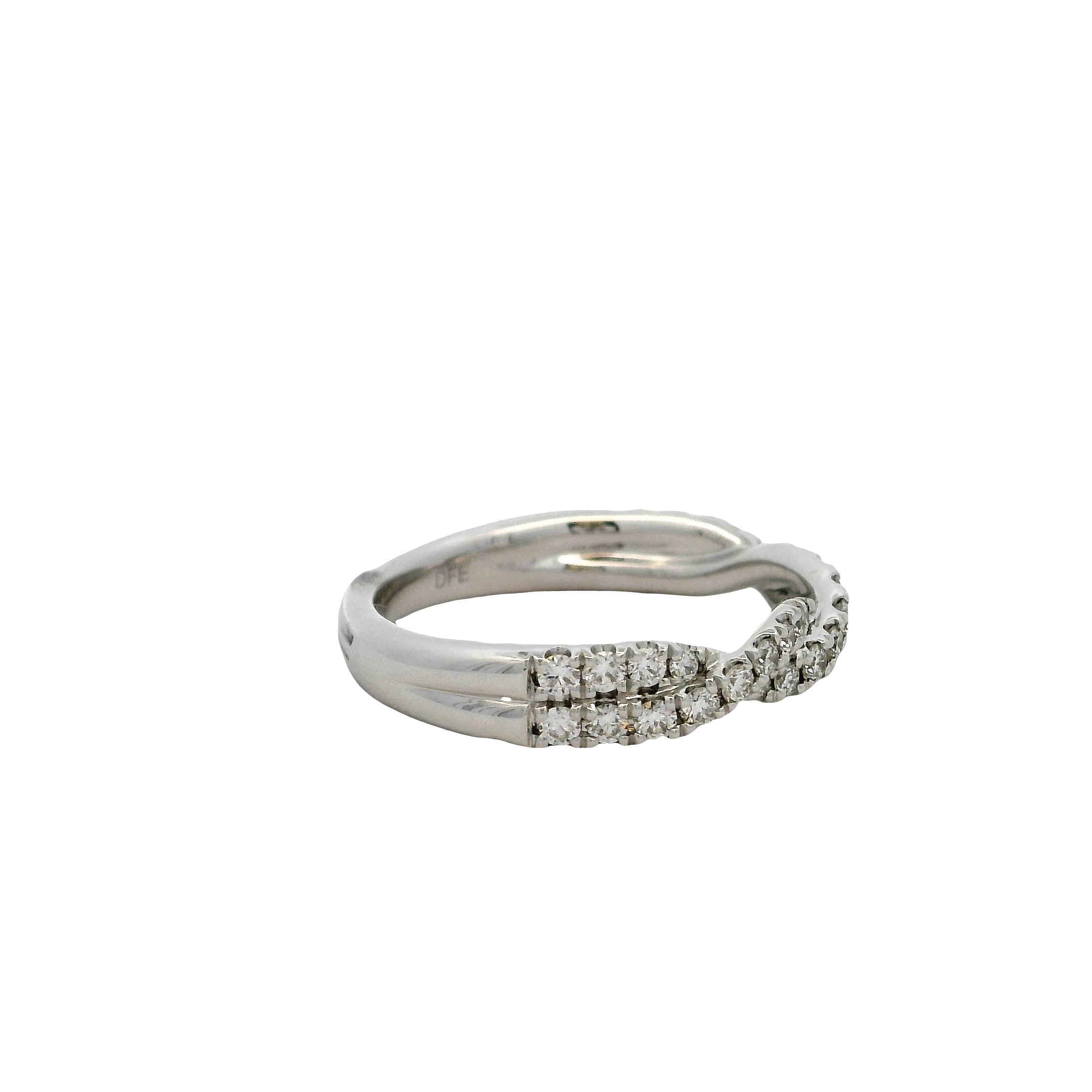 14k White Gold Diamond Twist Wedding Band
