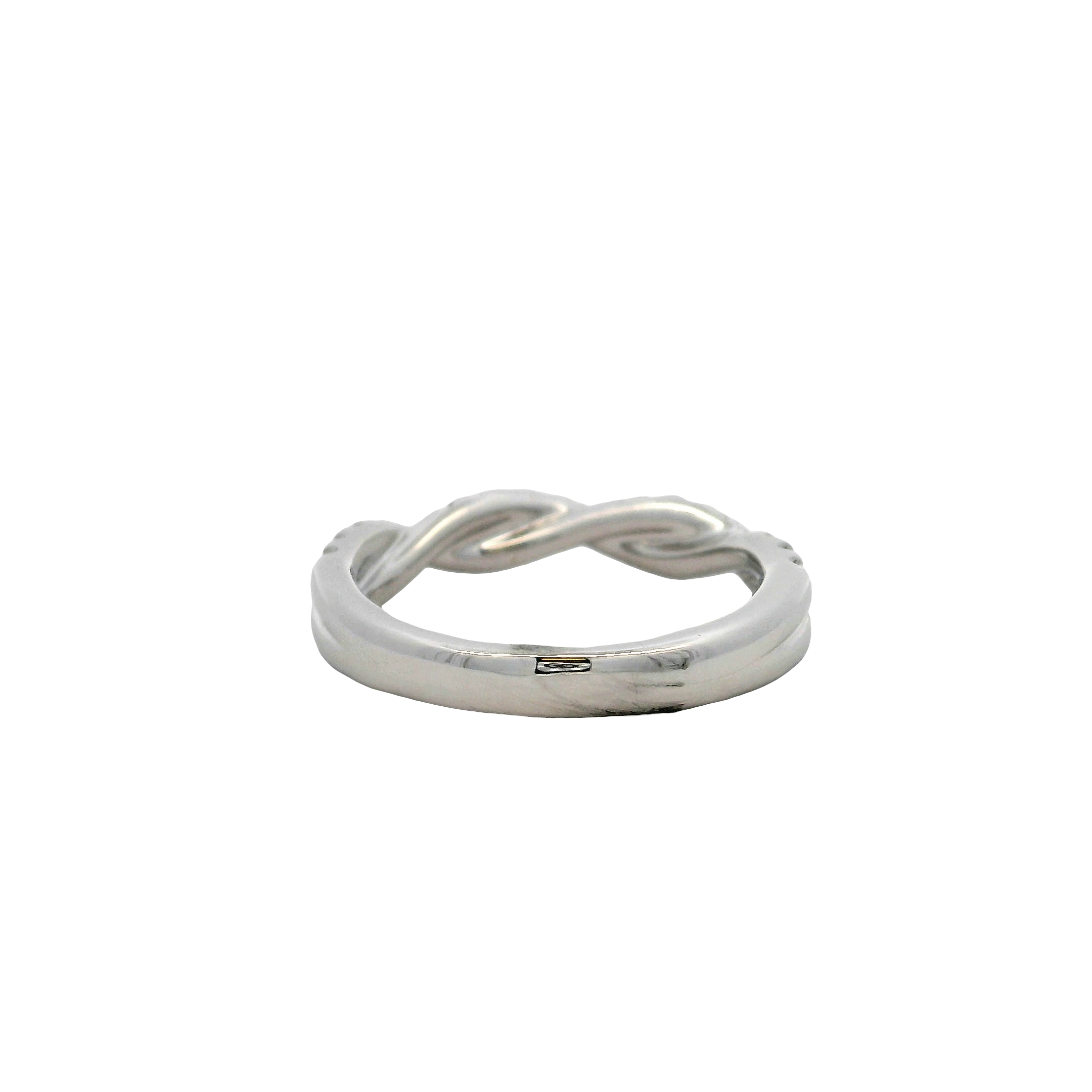 14k White Gold Diamond Twist Wedding Band