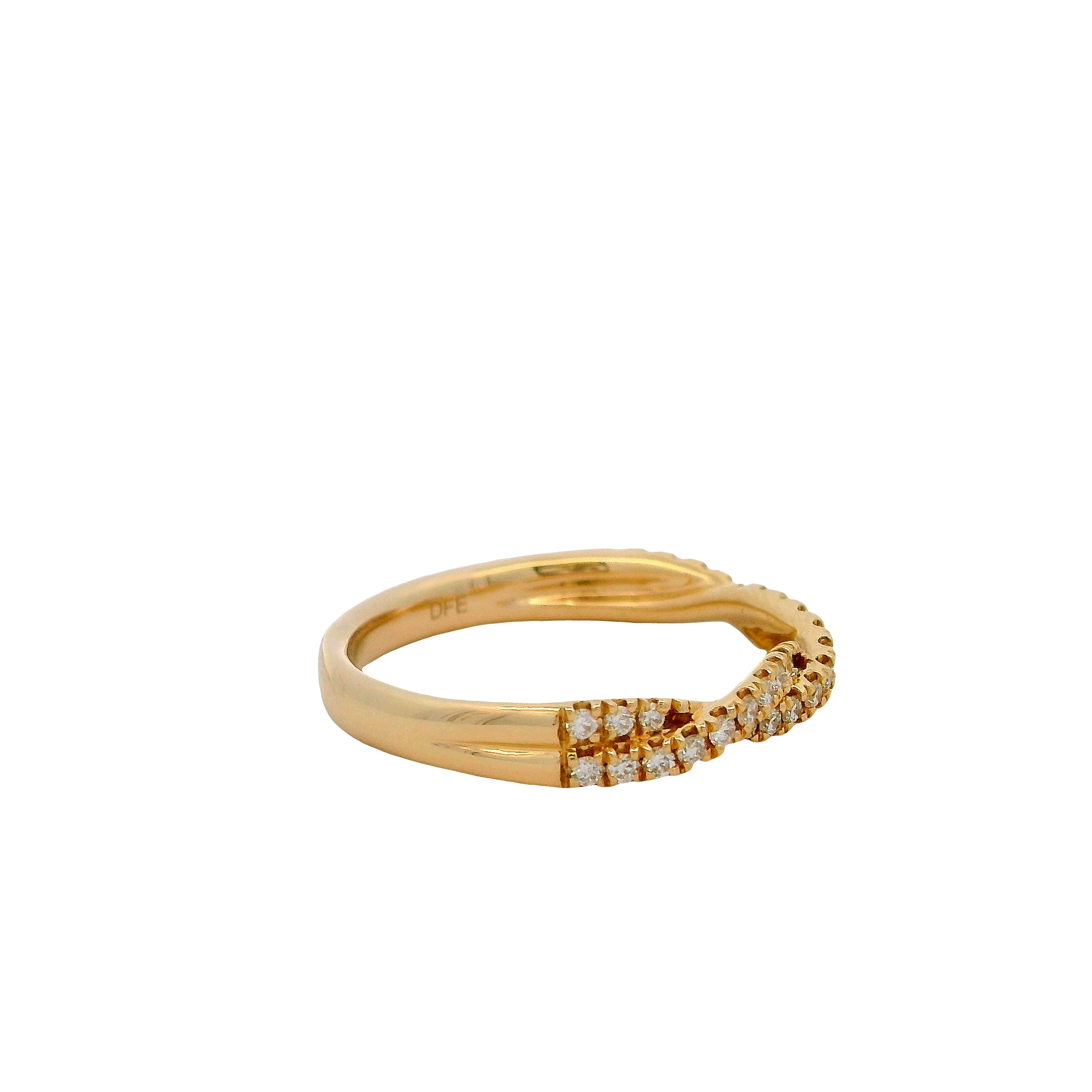14k Yellow Gold Diamond Twist Wedding Band