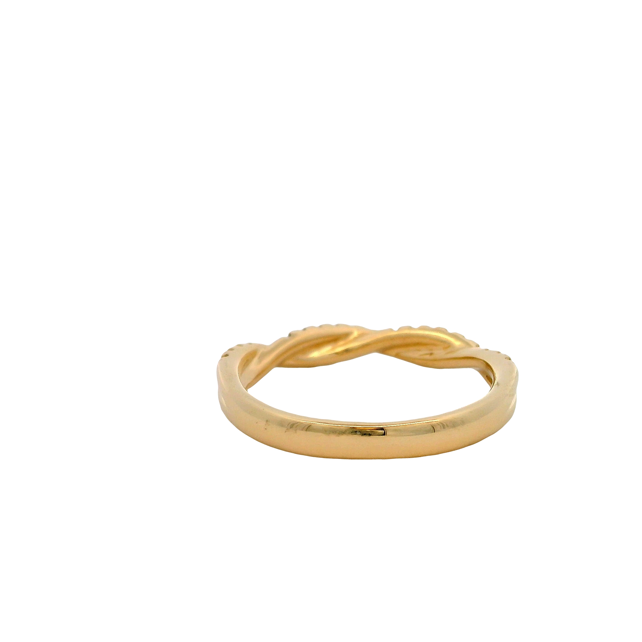 14k Yellow Gold Diamond Twist Wedding Band
