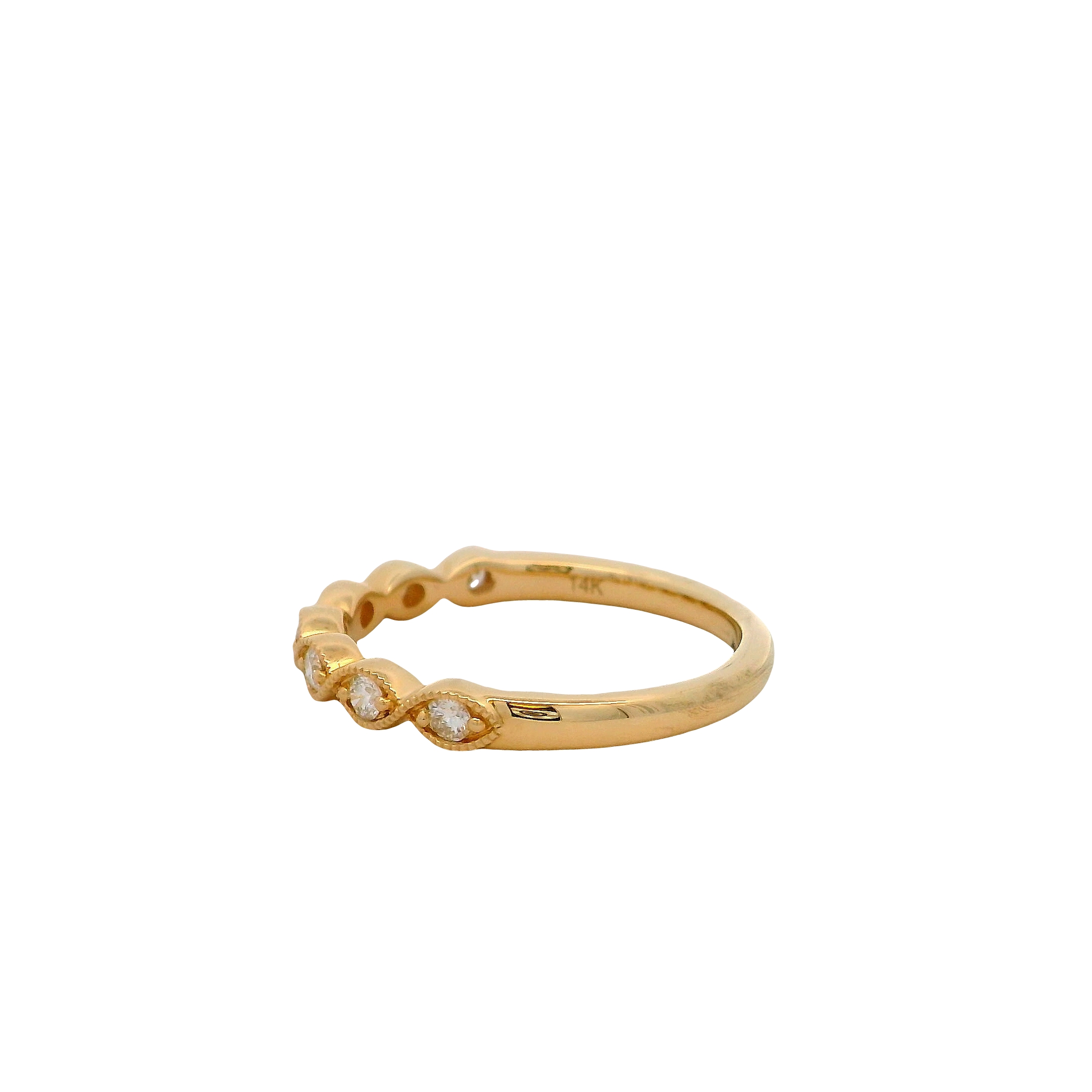 14k Yellow Gold Diamond Wedding Band