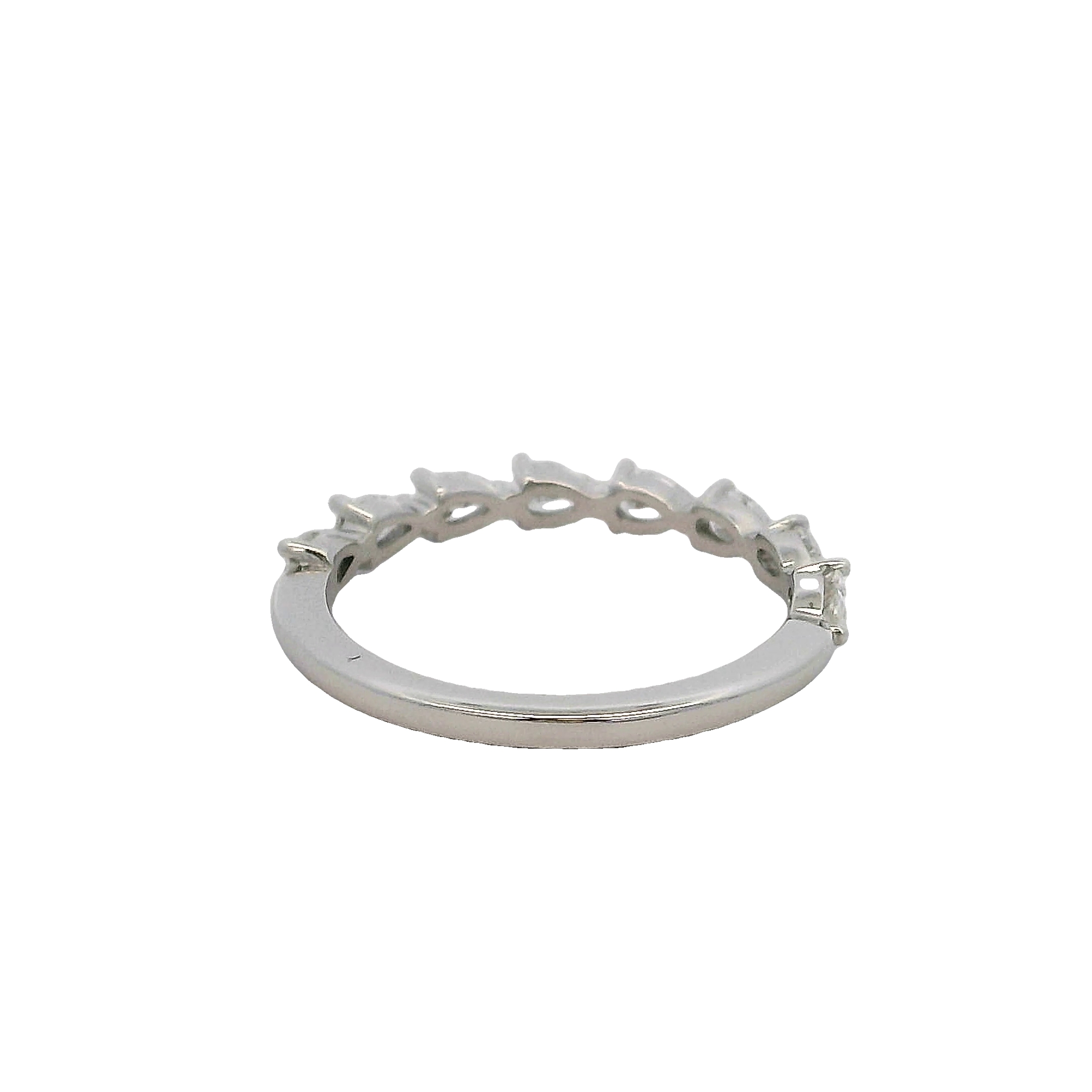 14k White Gold Pear Shape Diamond Wedding Band
