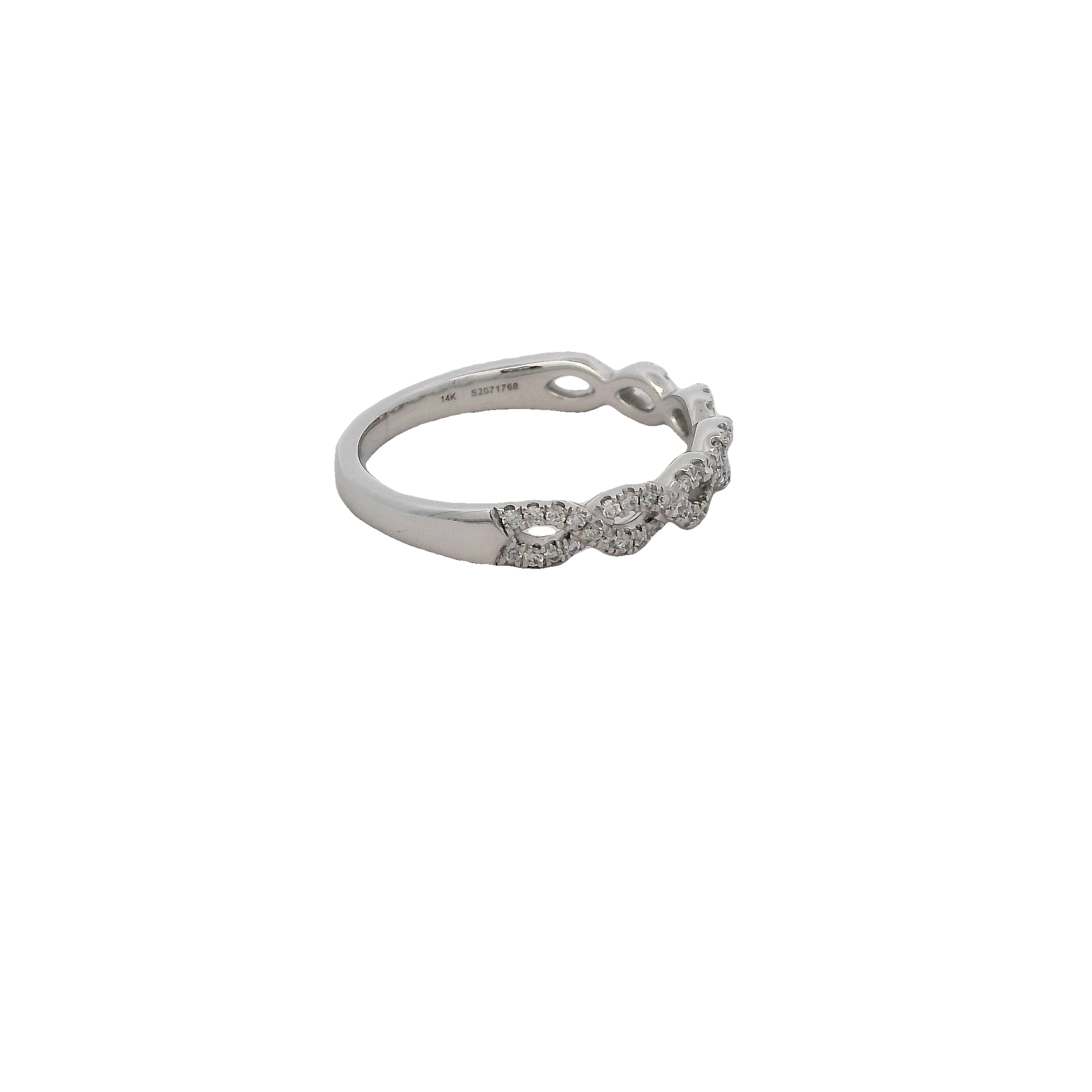 14k White Gold Diamond Wedding Band