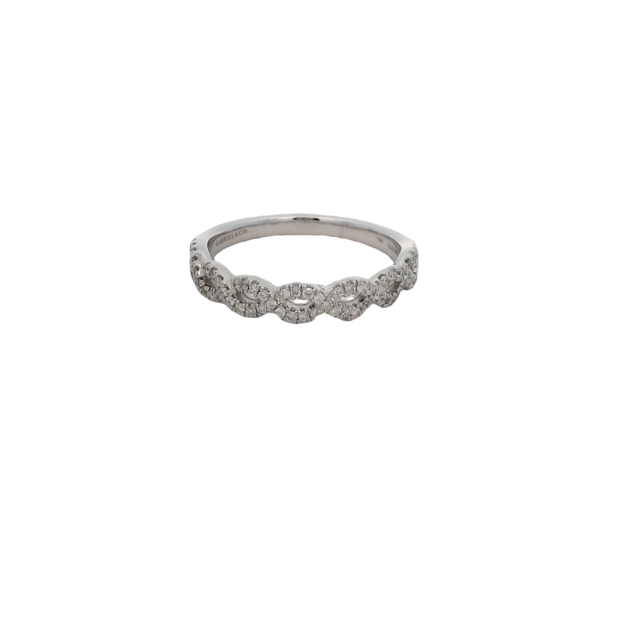 14k White Gold Diamond Wedding Band
