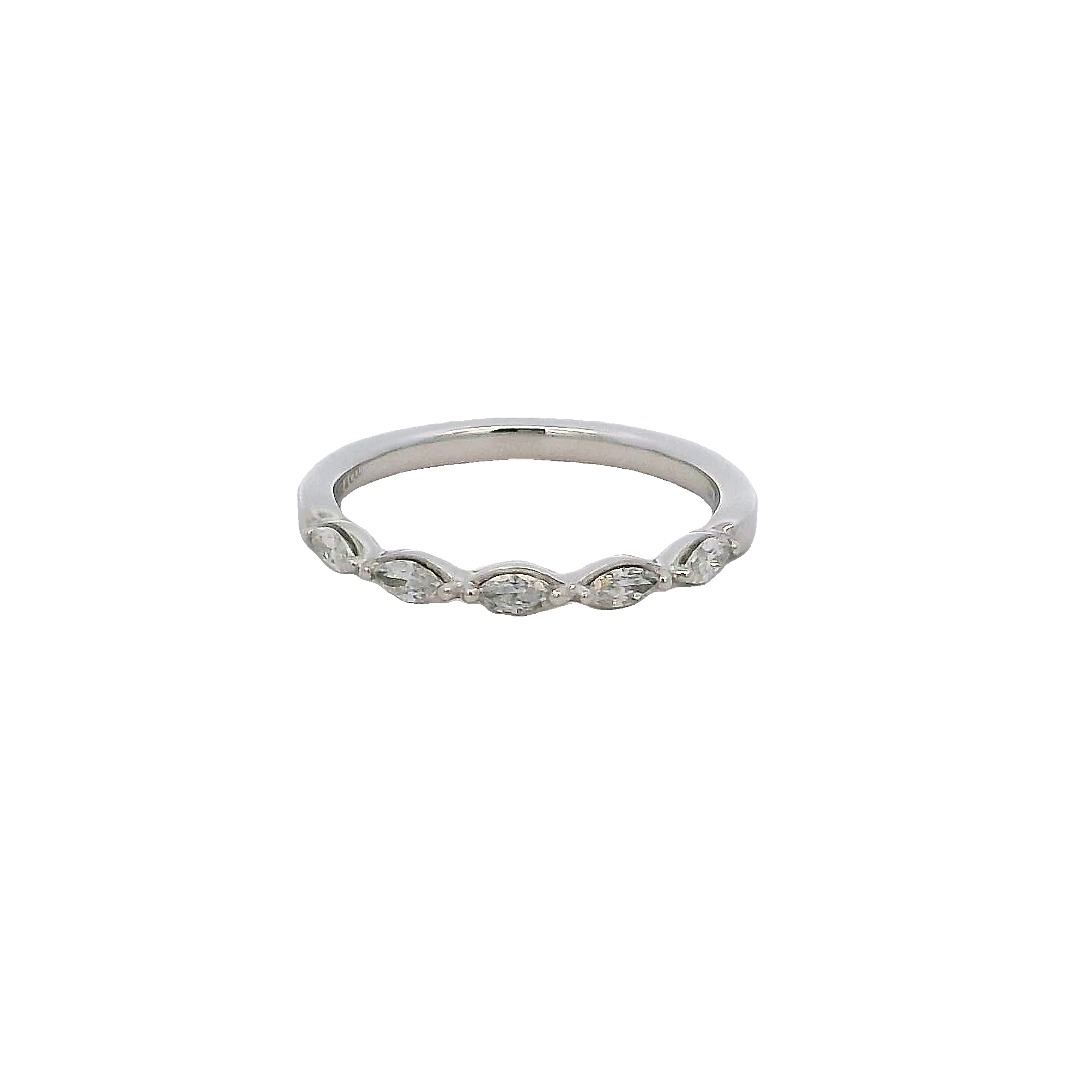 14k White Gold Marquise Diamond Wedding Band