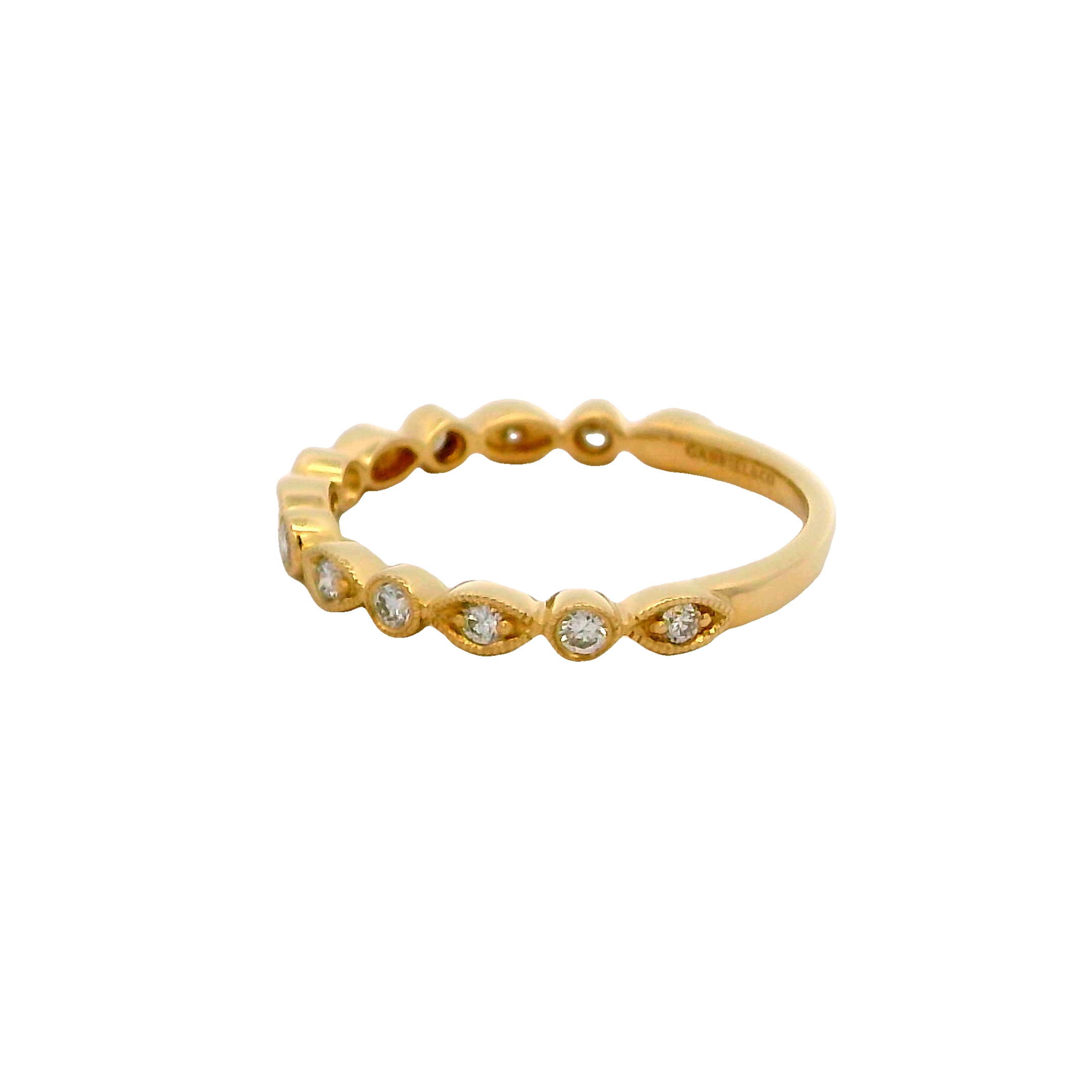 14k Yellow Gold Vintage Style Diamond Wedding Band