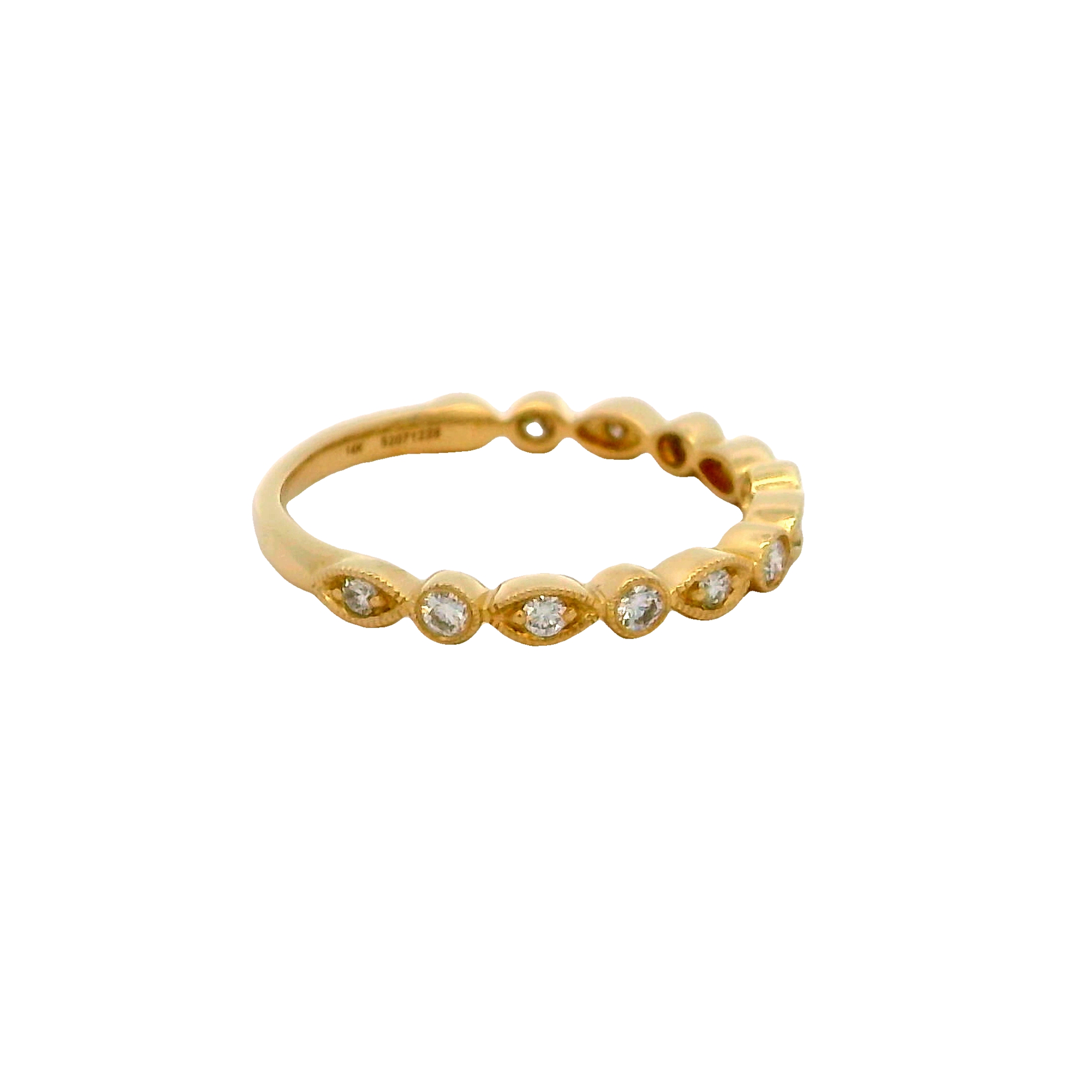 14k Yellow Gold Vintage Style Diamond Wedding Band