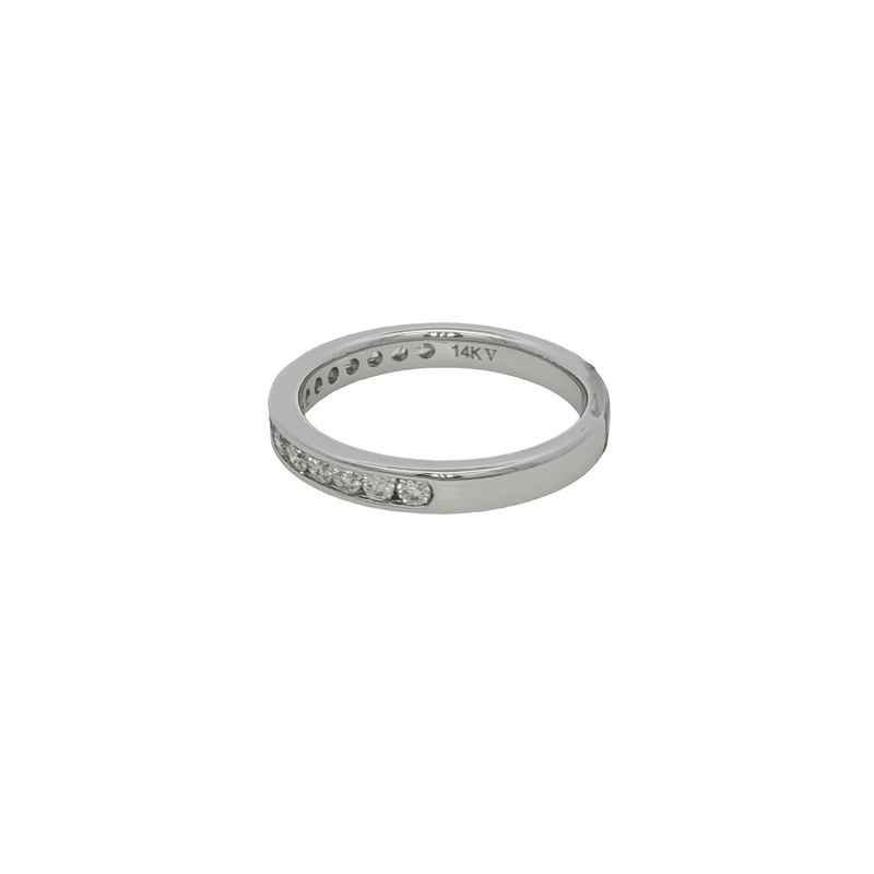 14k White Gold Channel Set Diamond Wedding Band