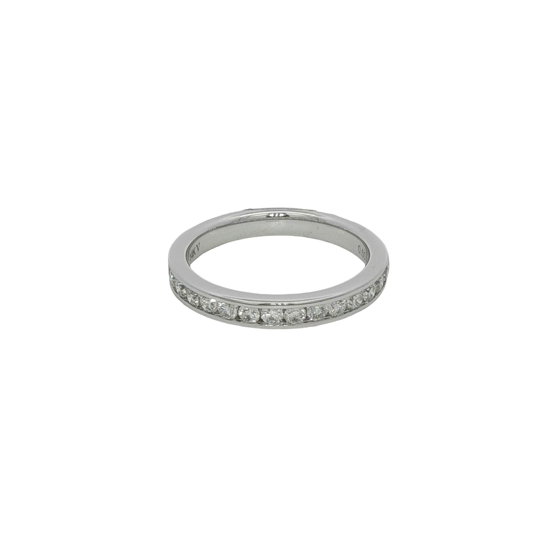 14k White Gold Channel Set Diamond Wedding Band