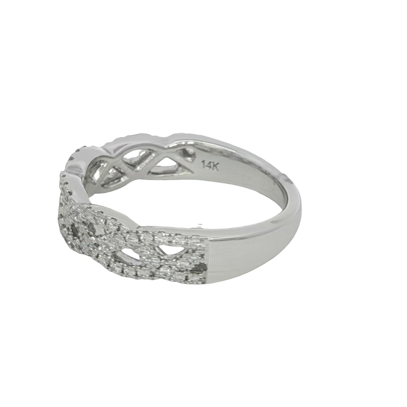 14k White Gold Diamond Twist Ring