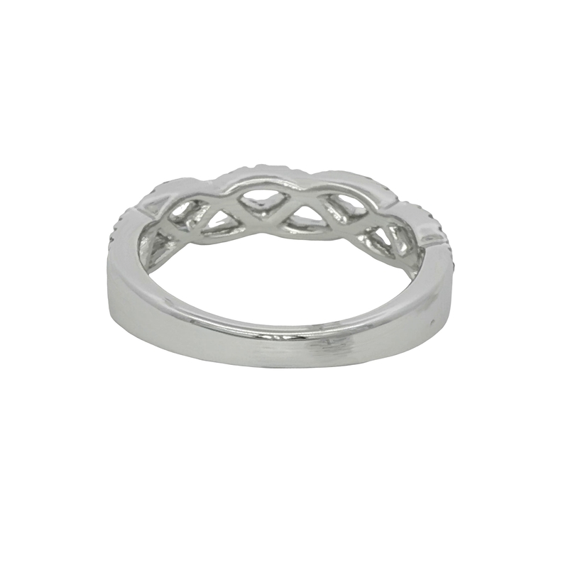 14k White Gold Diamond Twist Ring