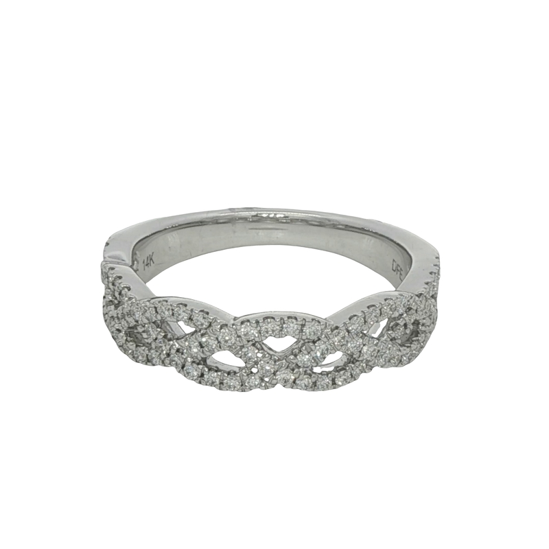 14k White Gold Diamond Twist Ring