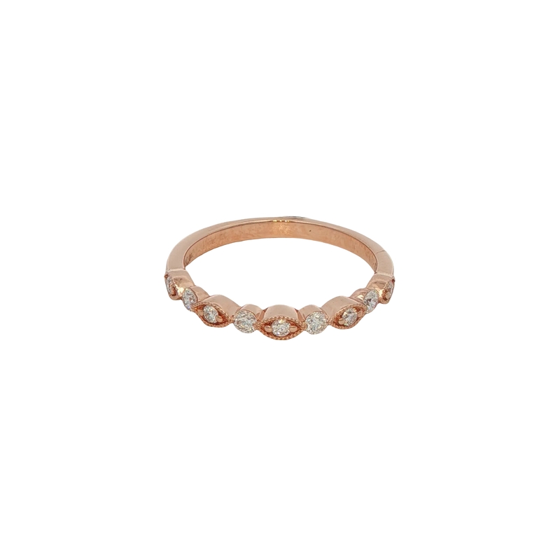 14k Rose Gold Diamond Wedding Band