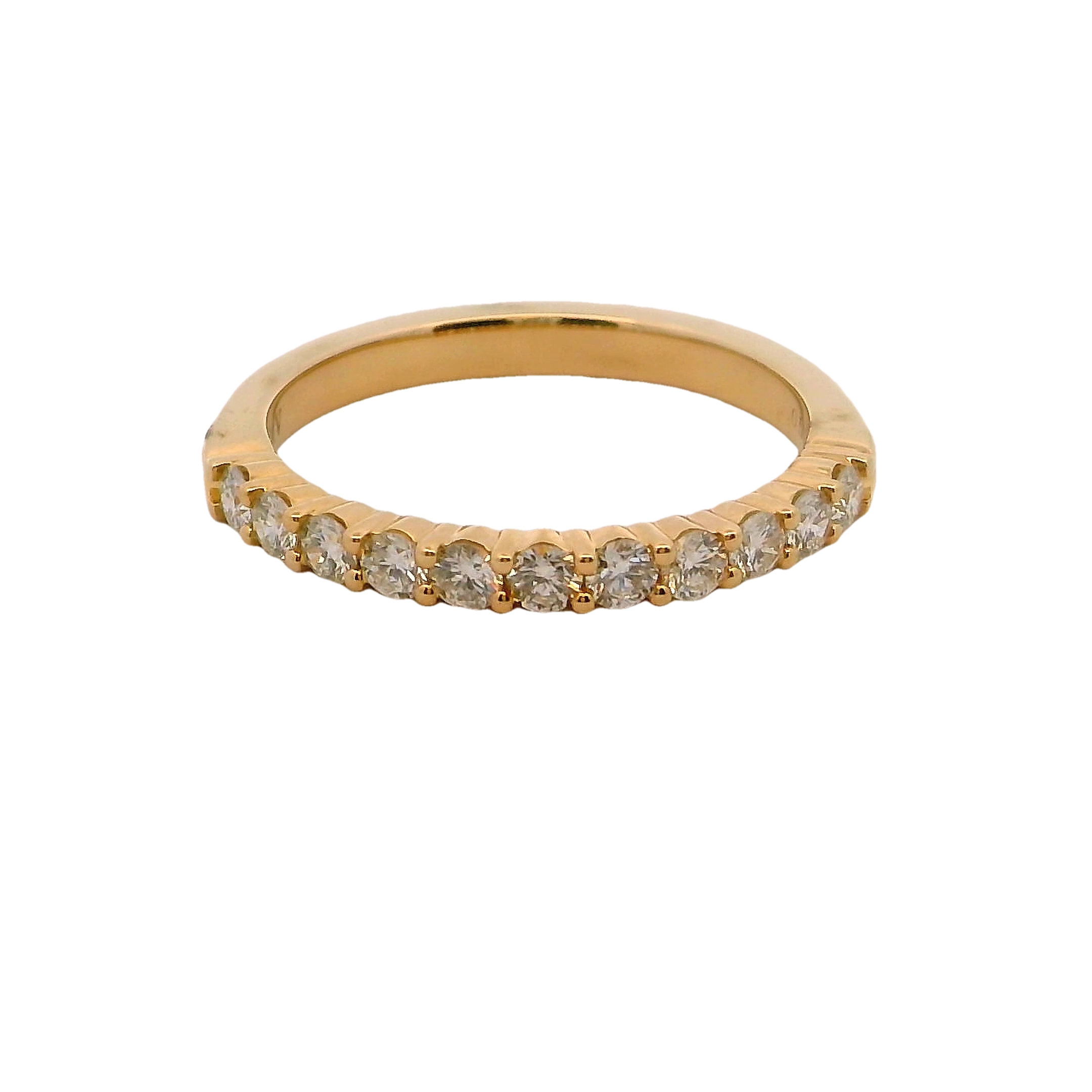 14k Yellow Gold Shared Prong Diamond Wedding Band