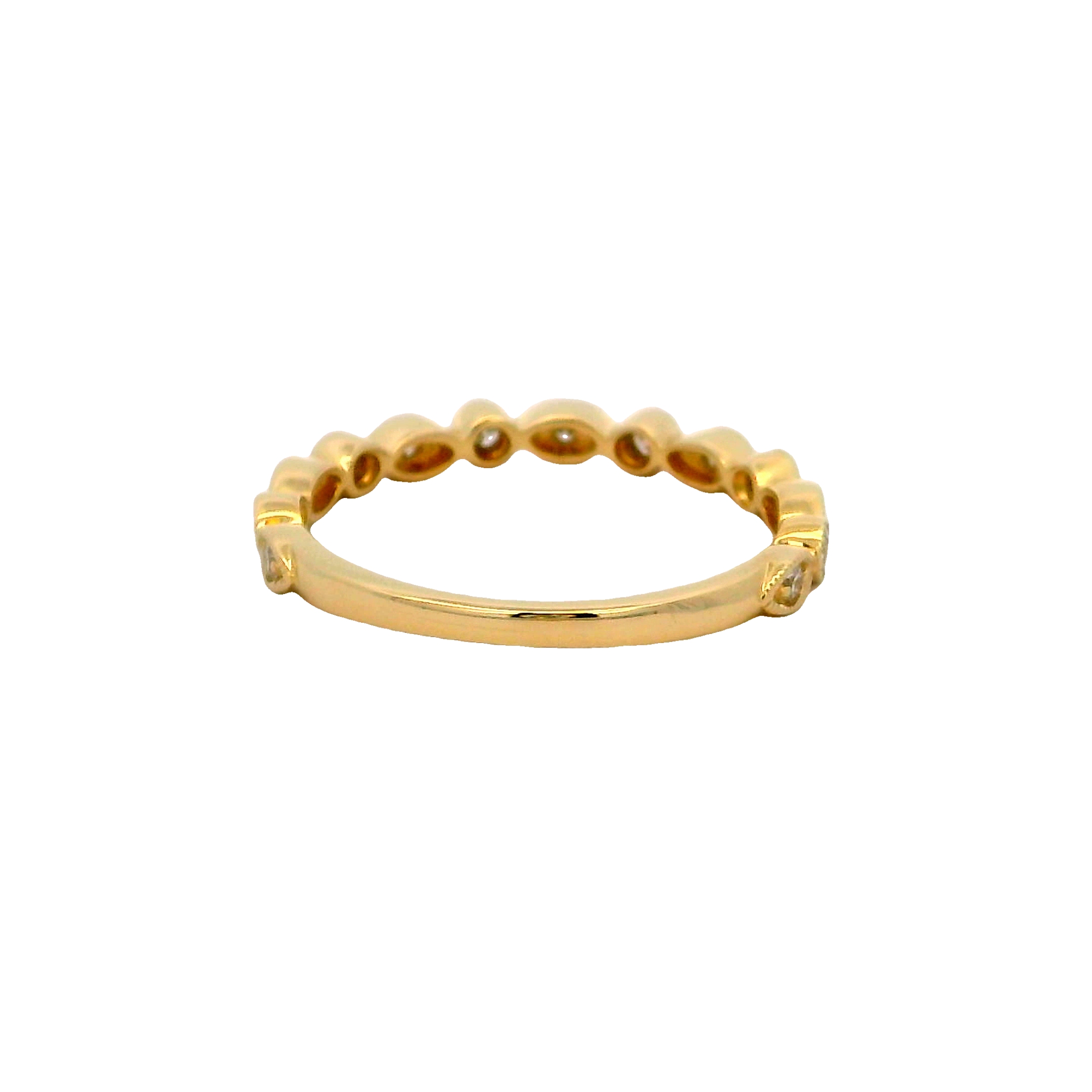 14k Yellow Gold Vintage Style Diamond Wedding Band