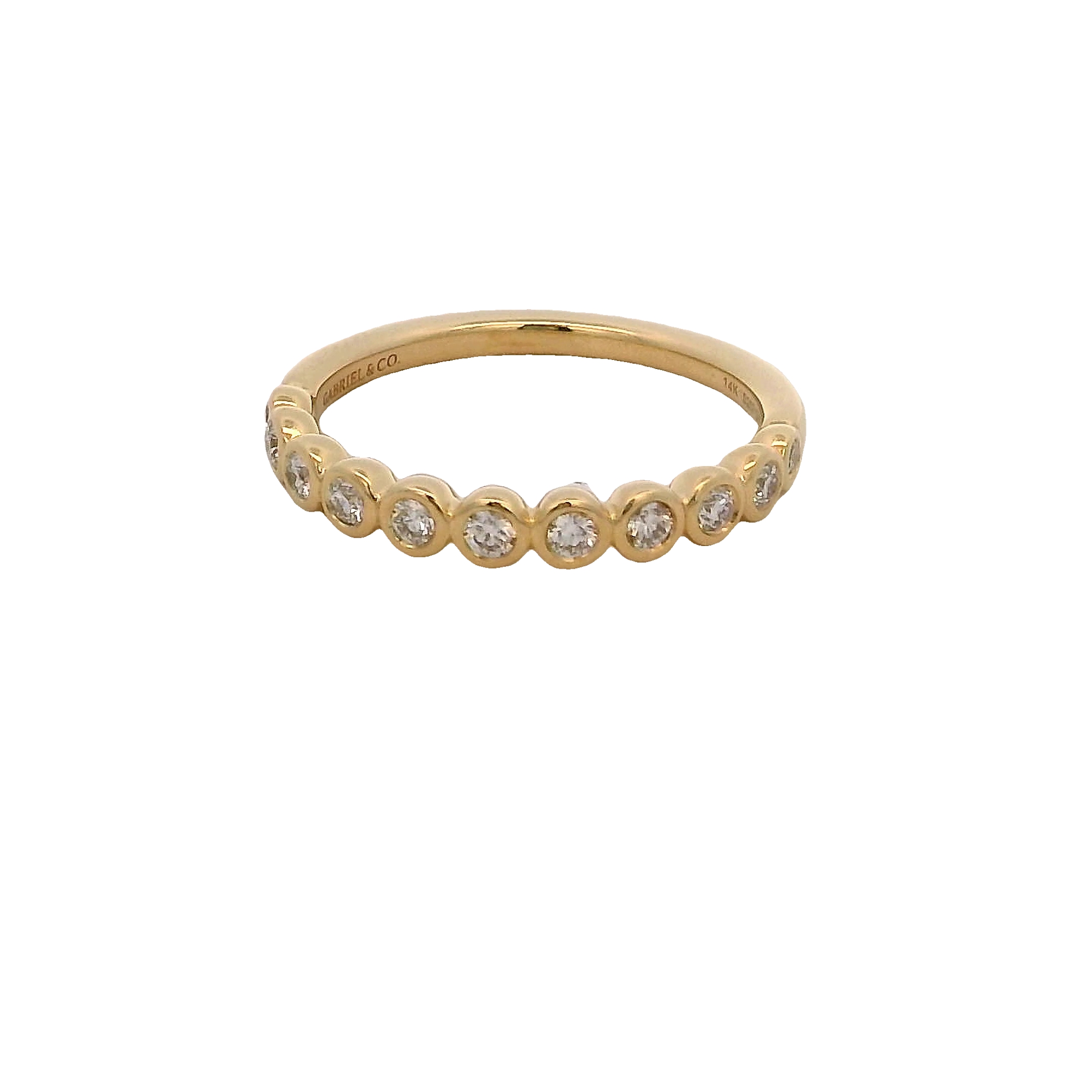 14k Yellow Gold Diamond Bezel Set Ring