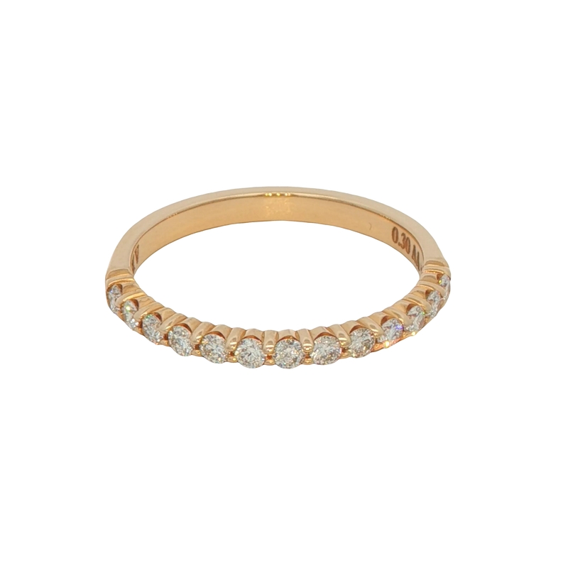 14k Yellow Gold Shared Prong Diamond Wedding Band