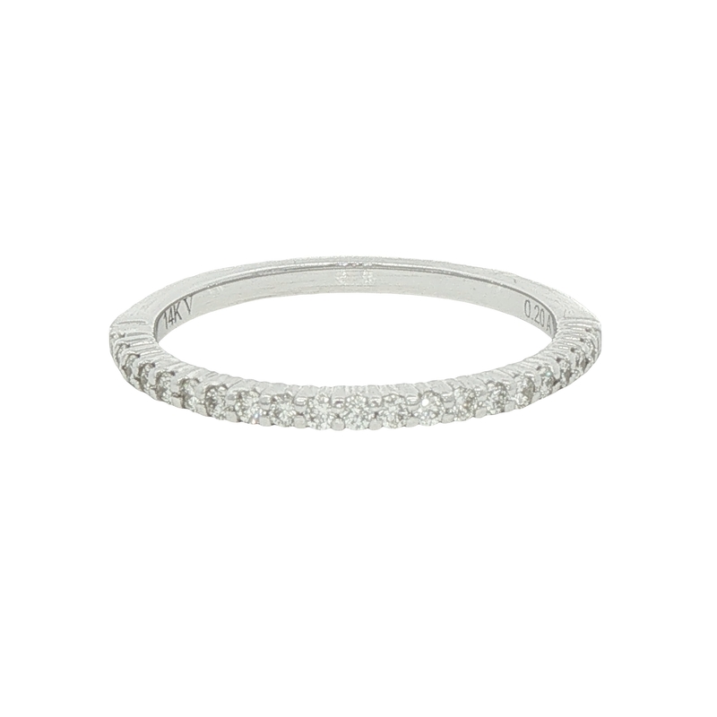 14k White Gold Diamond Wedding Band