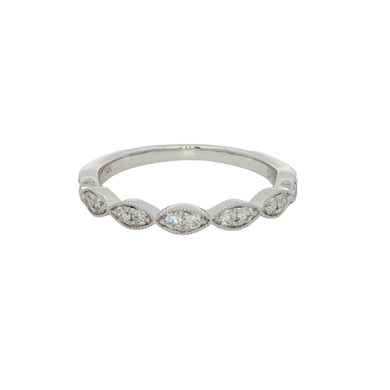 14k White Gold Diamond Wedding Band
