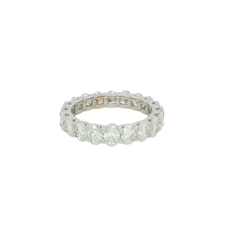 18k White Gold Oval Cut Diamond Eternity Band