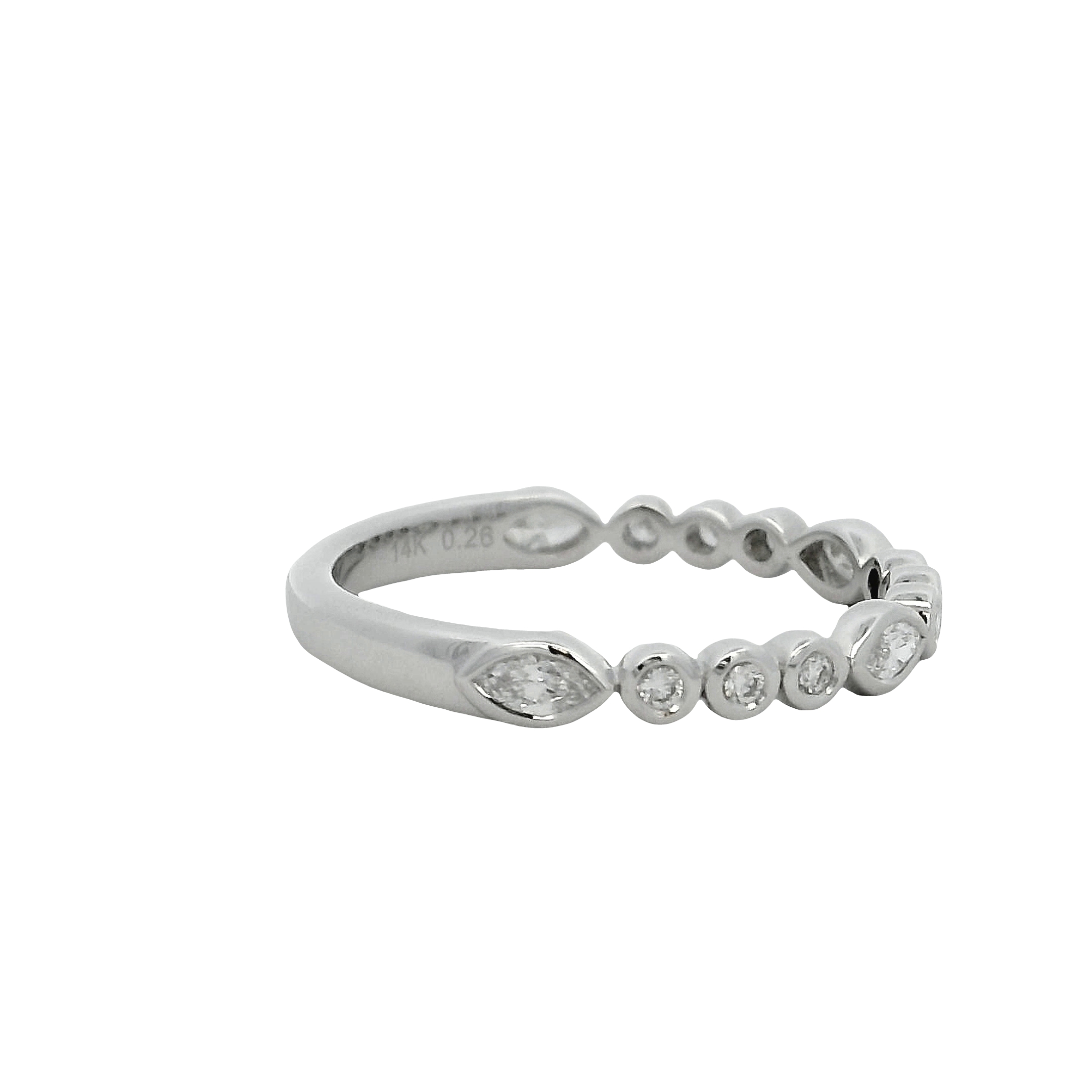 14k White Gold Diamond Wedding Band