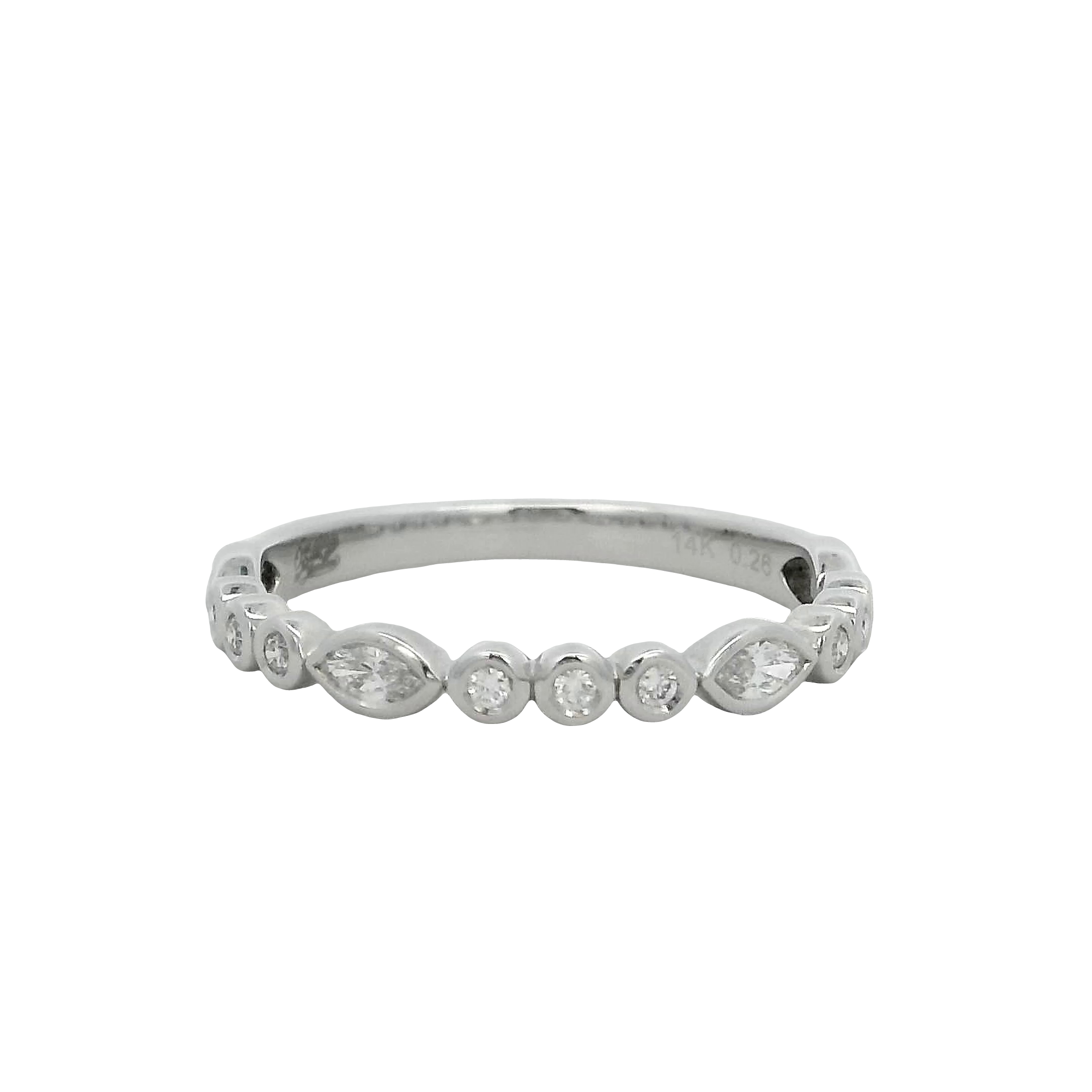 14k White Gold Diamond Wedding Band