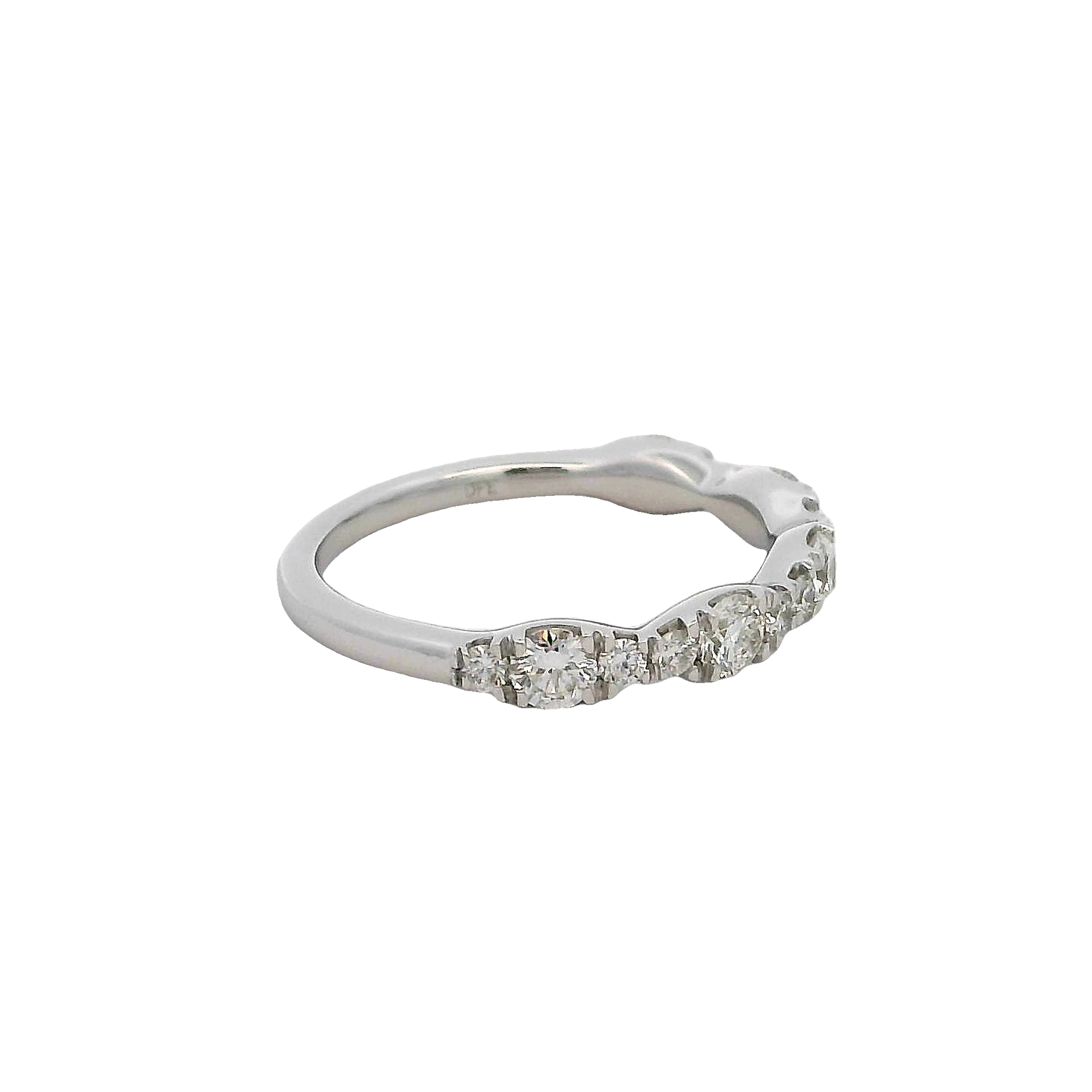 14k White Gold Diamond Wedding Band