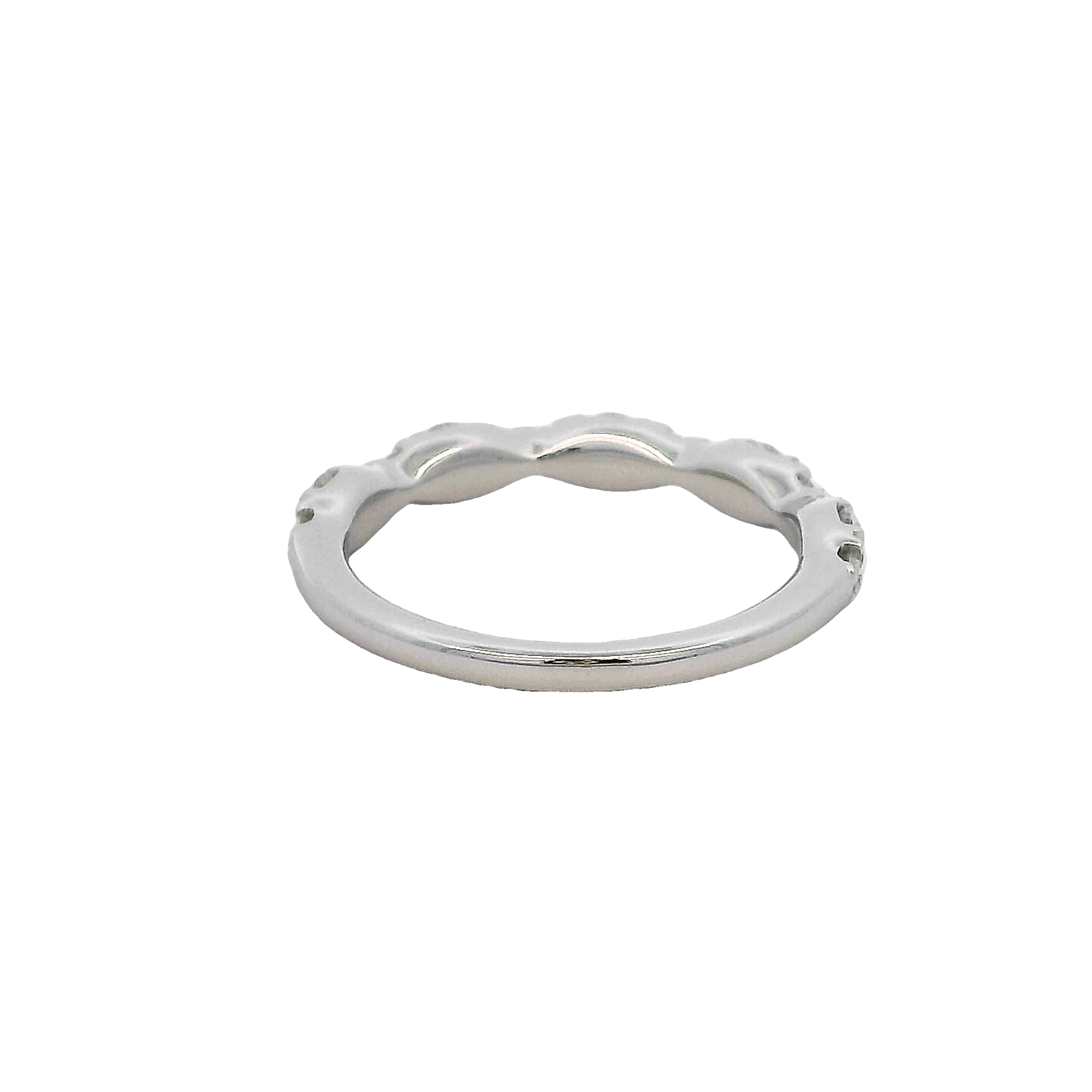 14k White Gold Diamond Wedding Band