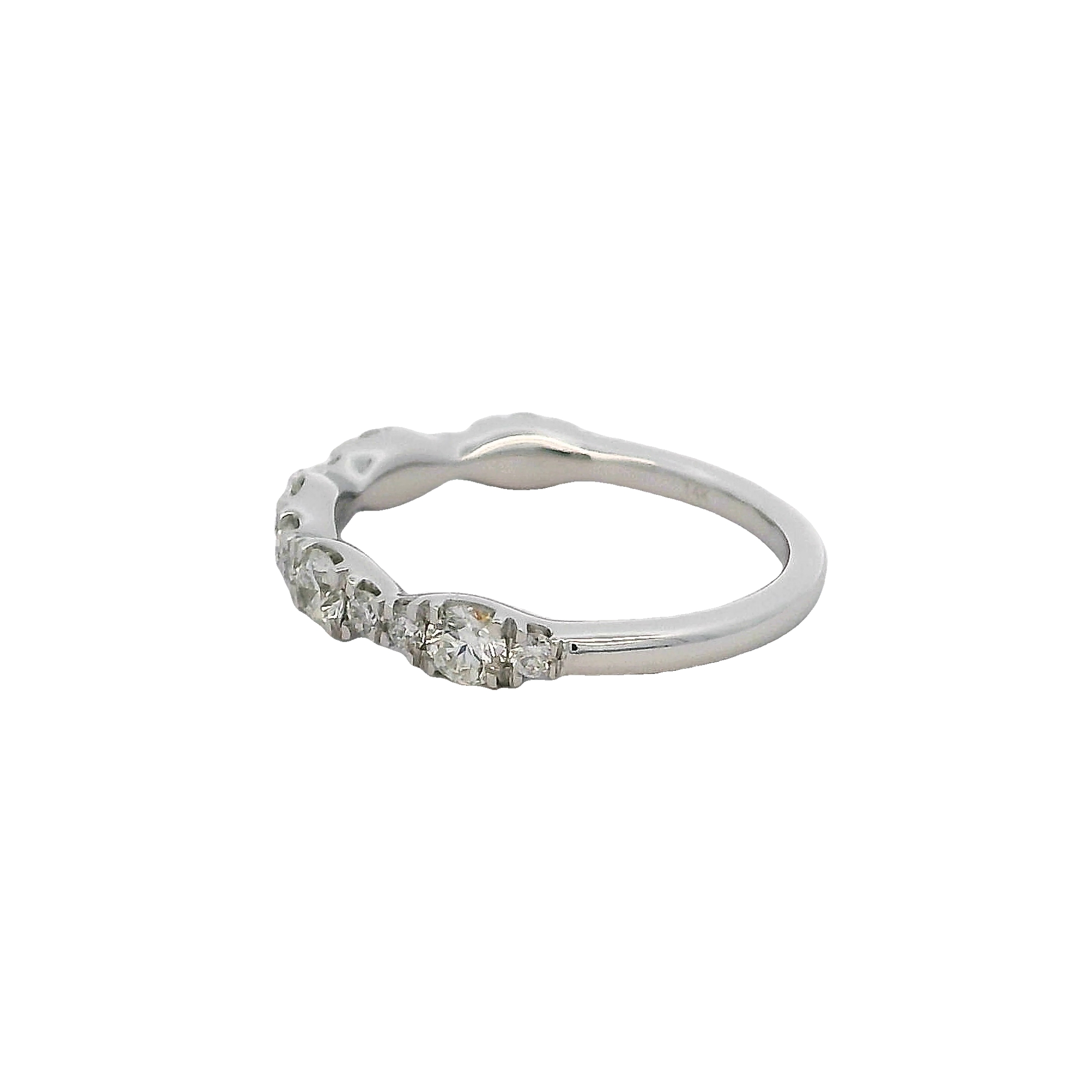 14k White Gold Diamond Wedding Band
