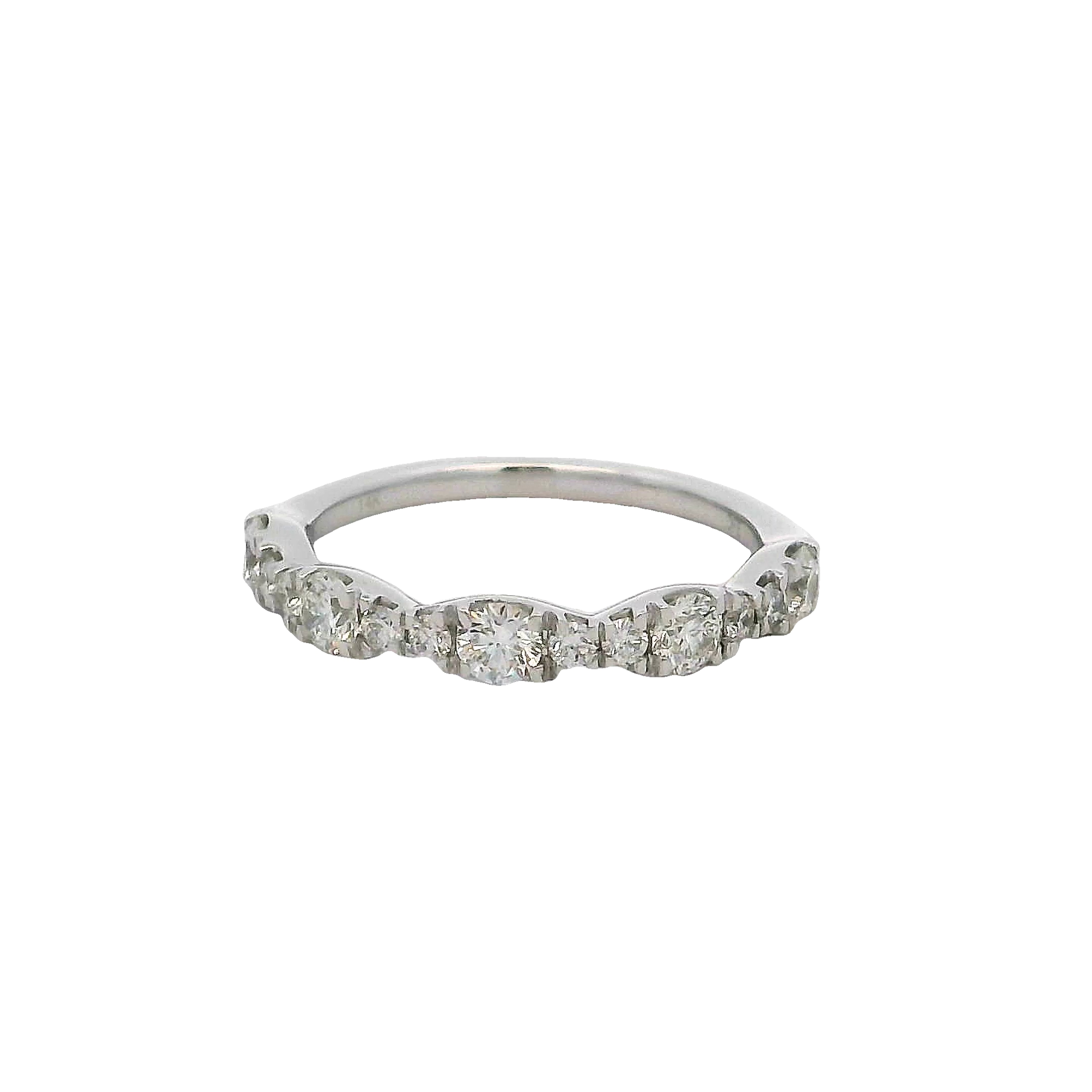 14k White Gold Diamond Wedding Band