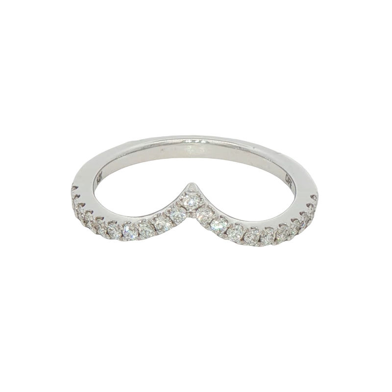 14k White Gold Diamond Wedding Band