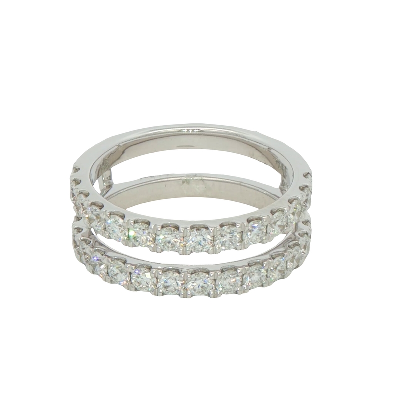 14k White Gold Diamond Guard Ring