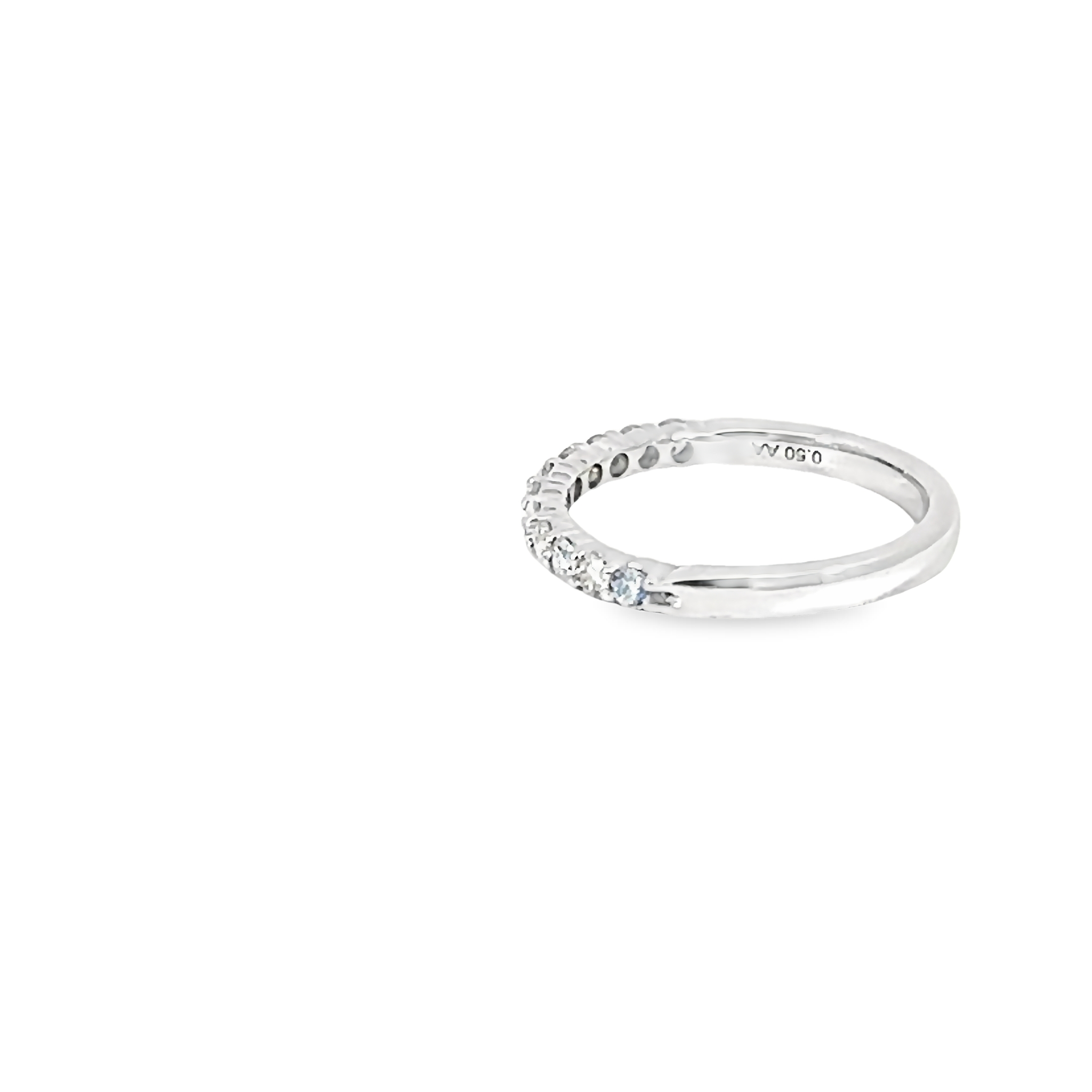 14k White Gold Shared Prong Diamond Wedding Band