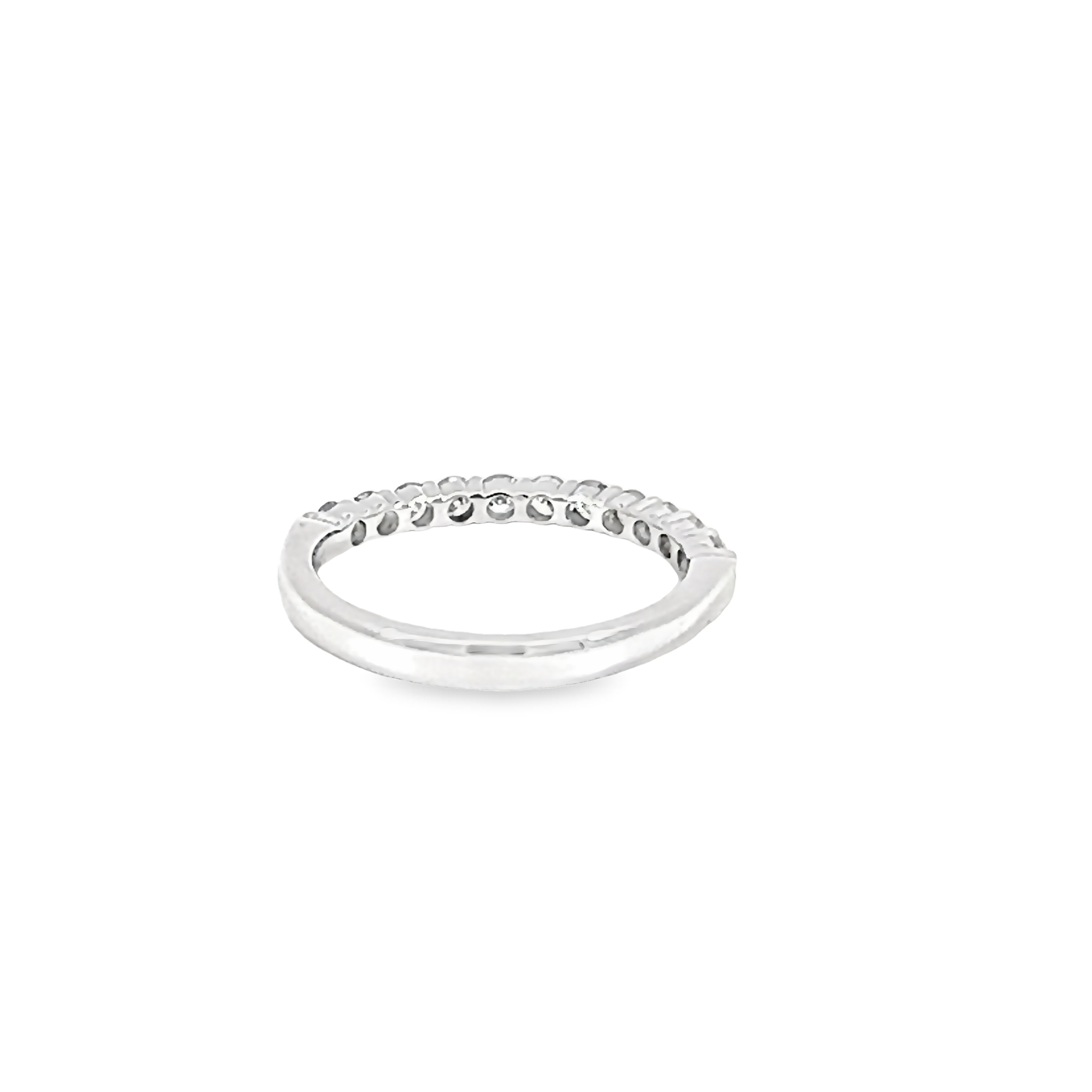 14k White Gold Shared Prong Diamond Wedding Band