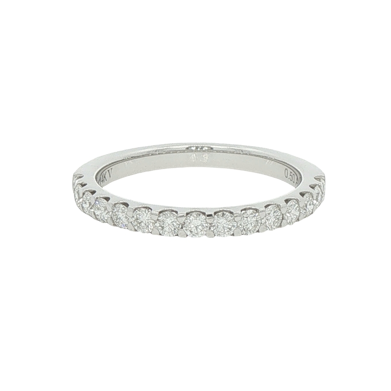 14k White Gold Diamond Wedding Band