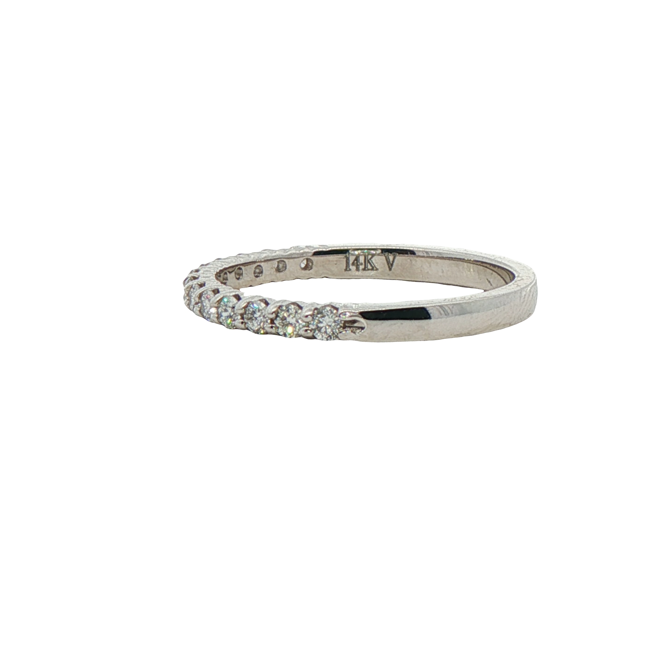 14k White Gold Diamond Wedding Band