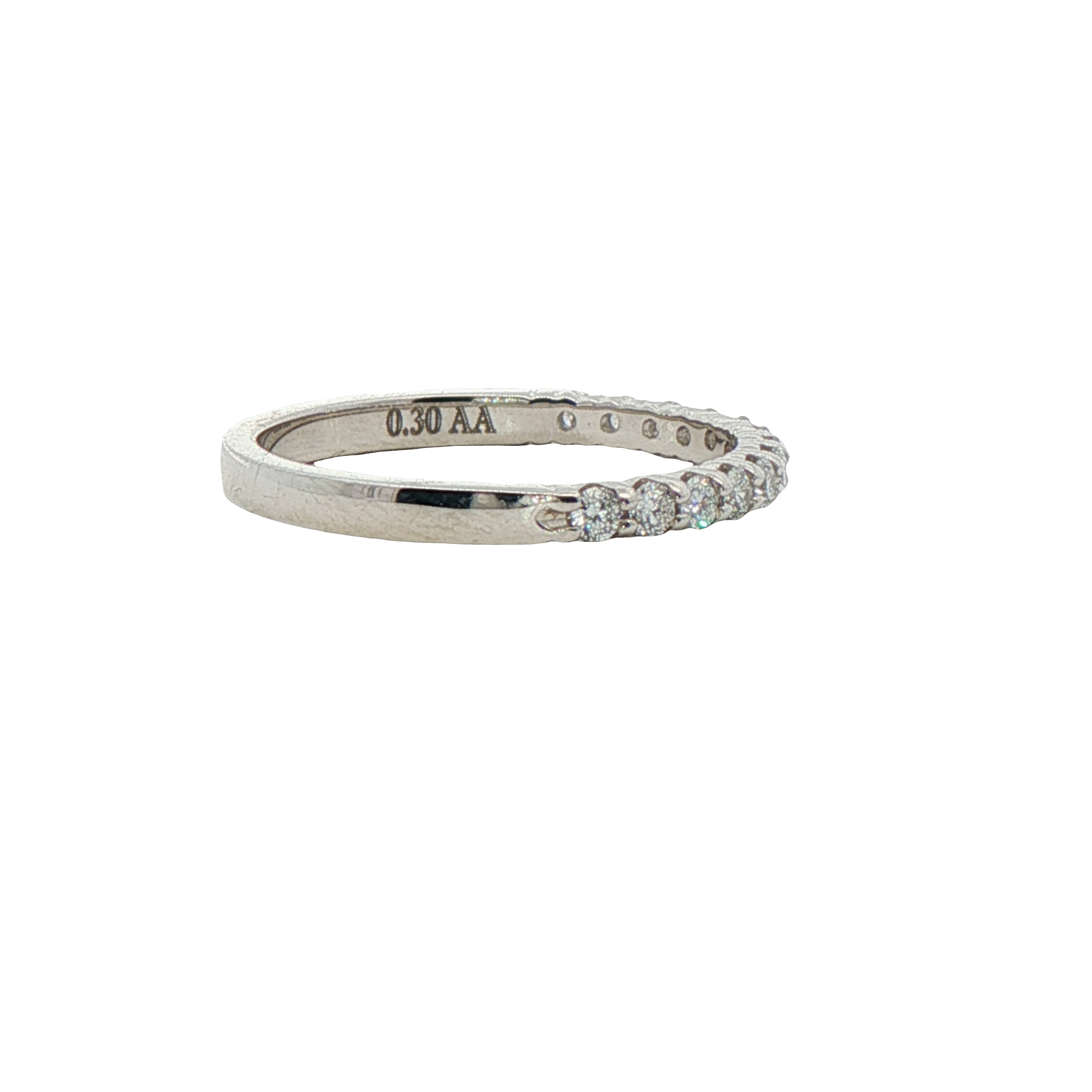 14k White Gold Diamond Wedding Band