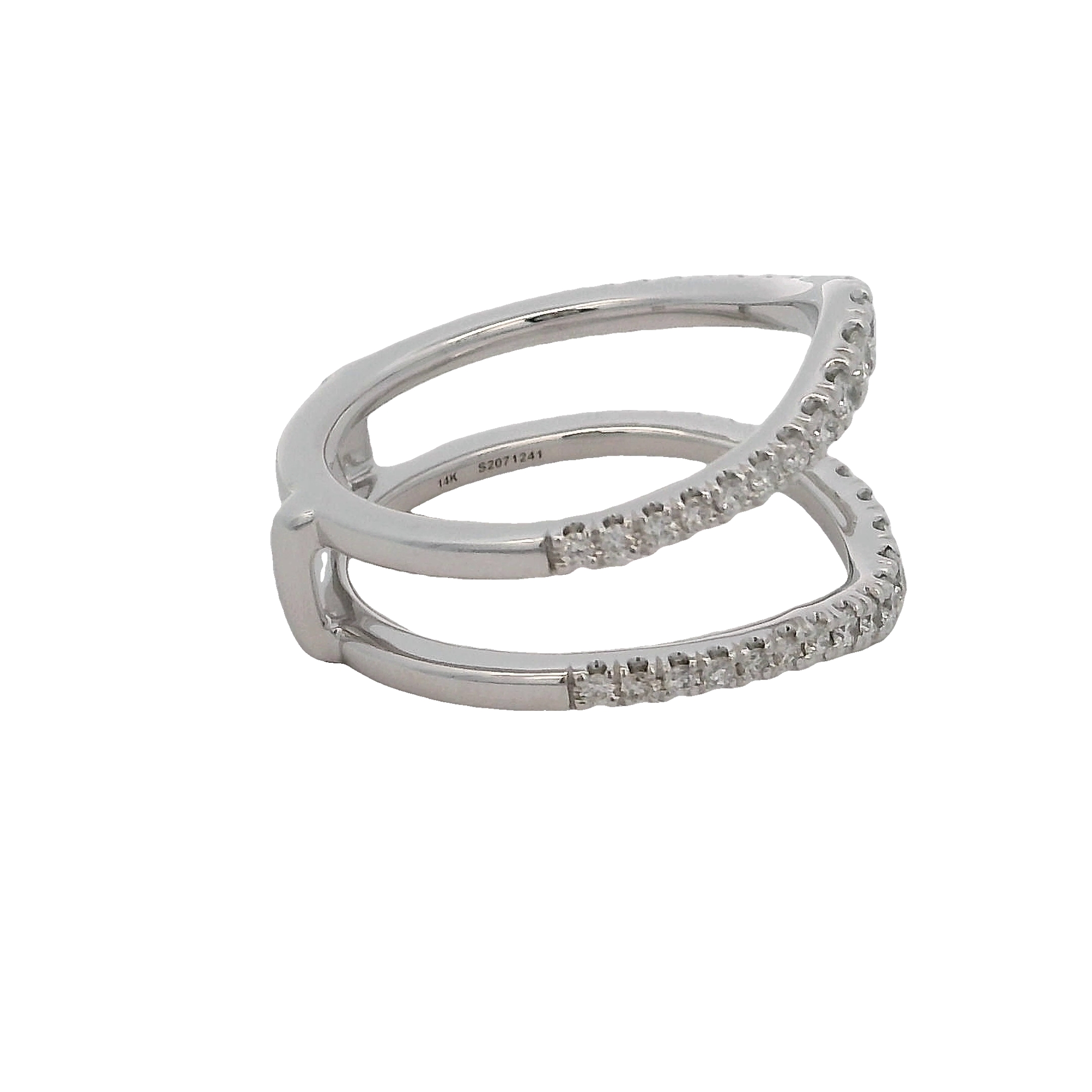14k White Gold Diamond Double Wrap Ring