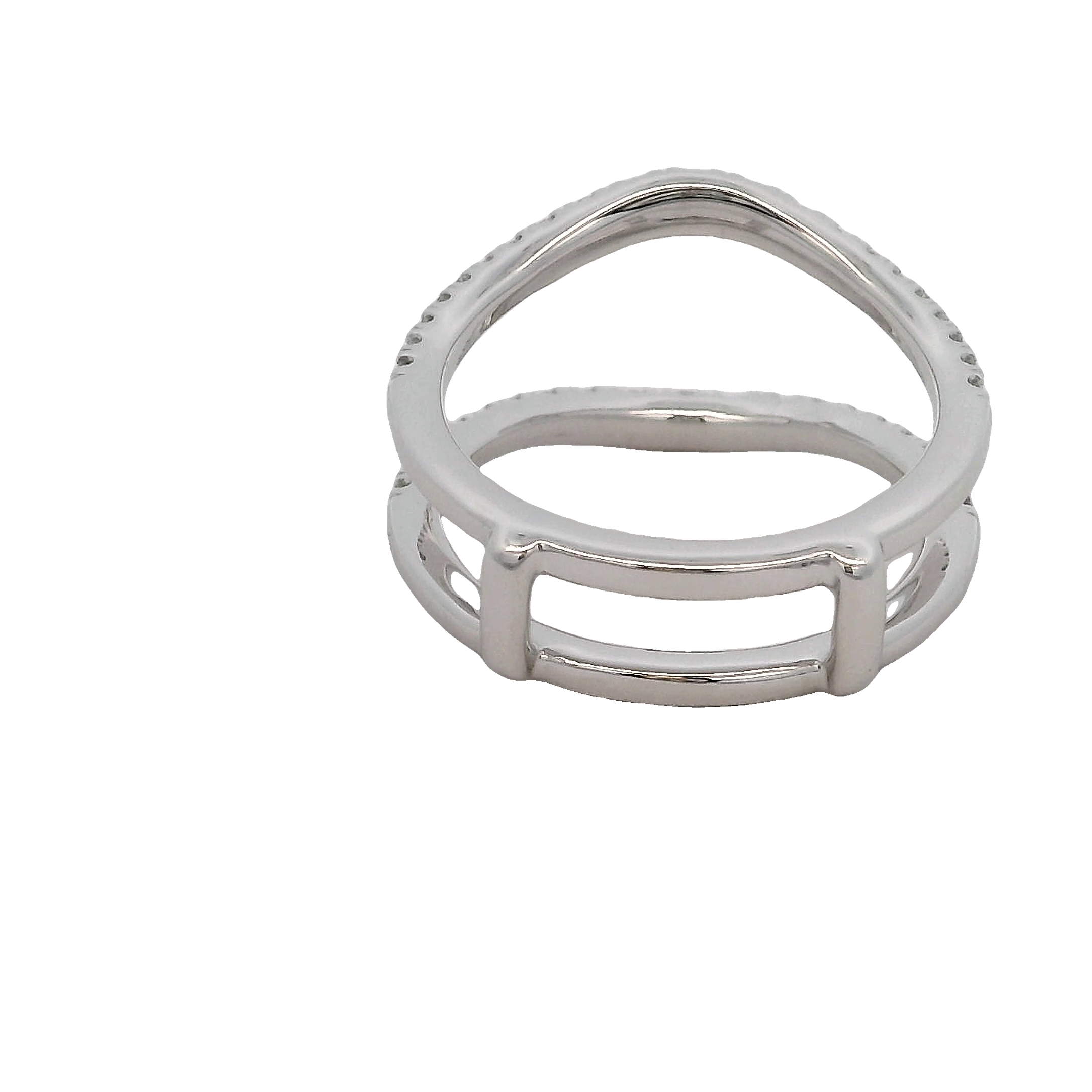 14k White Gold Diamond Double Wrap Ring