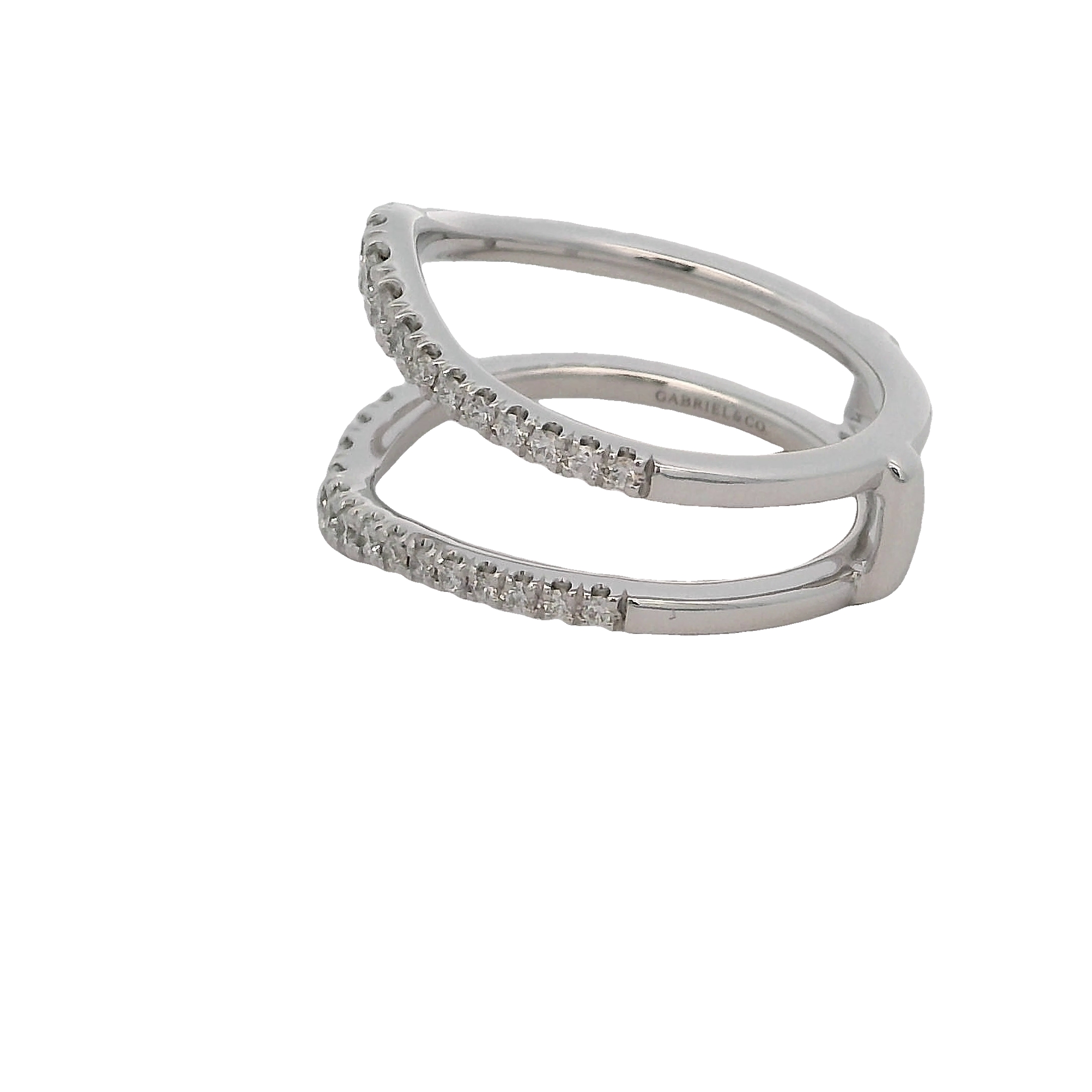 14k White Gold Diamond Double Wrap Ring