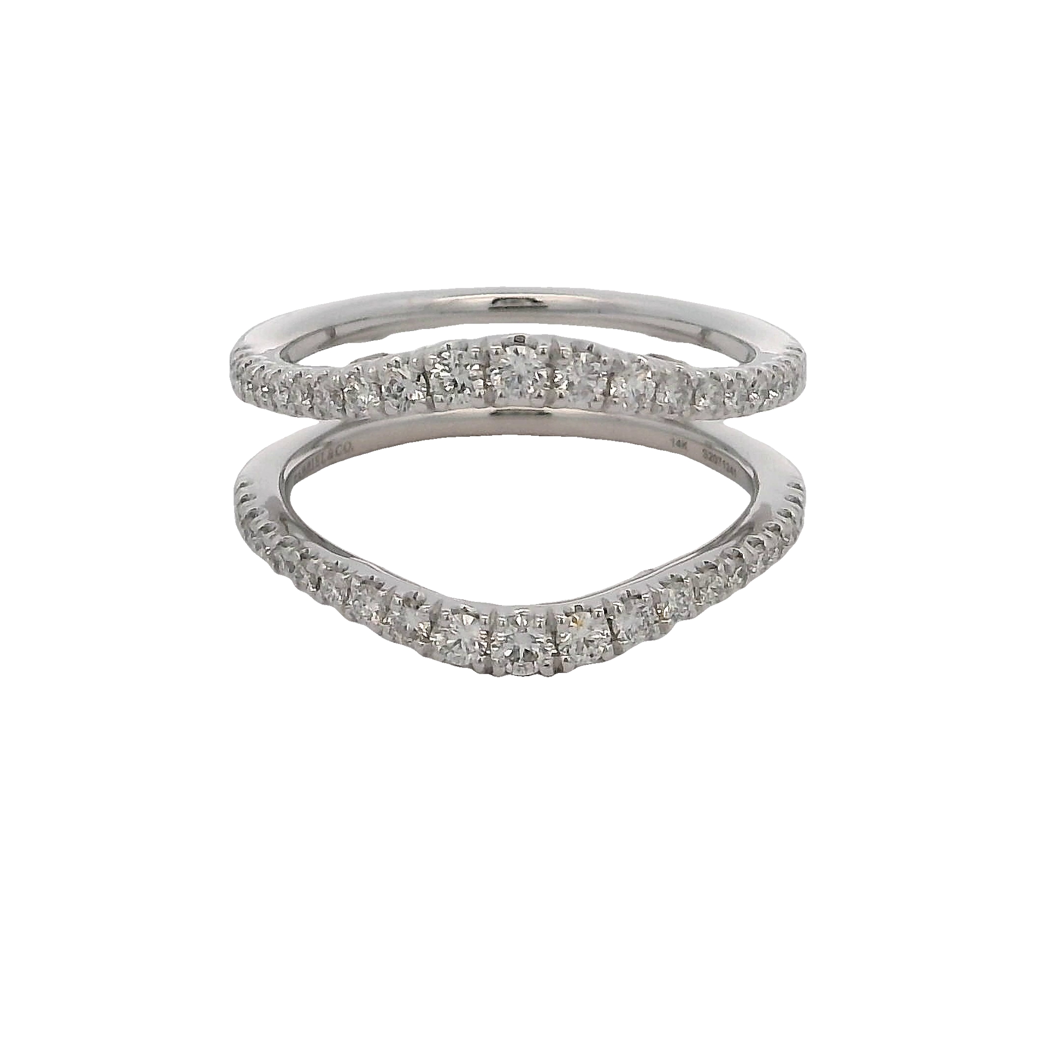 14k White Gold Diamond Double Wrap Ring