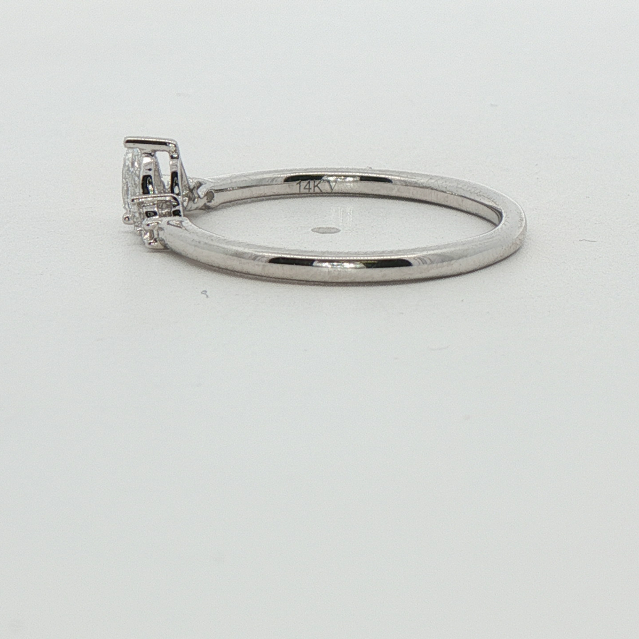 14k White Gold And Diamond Wedding Band