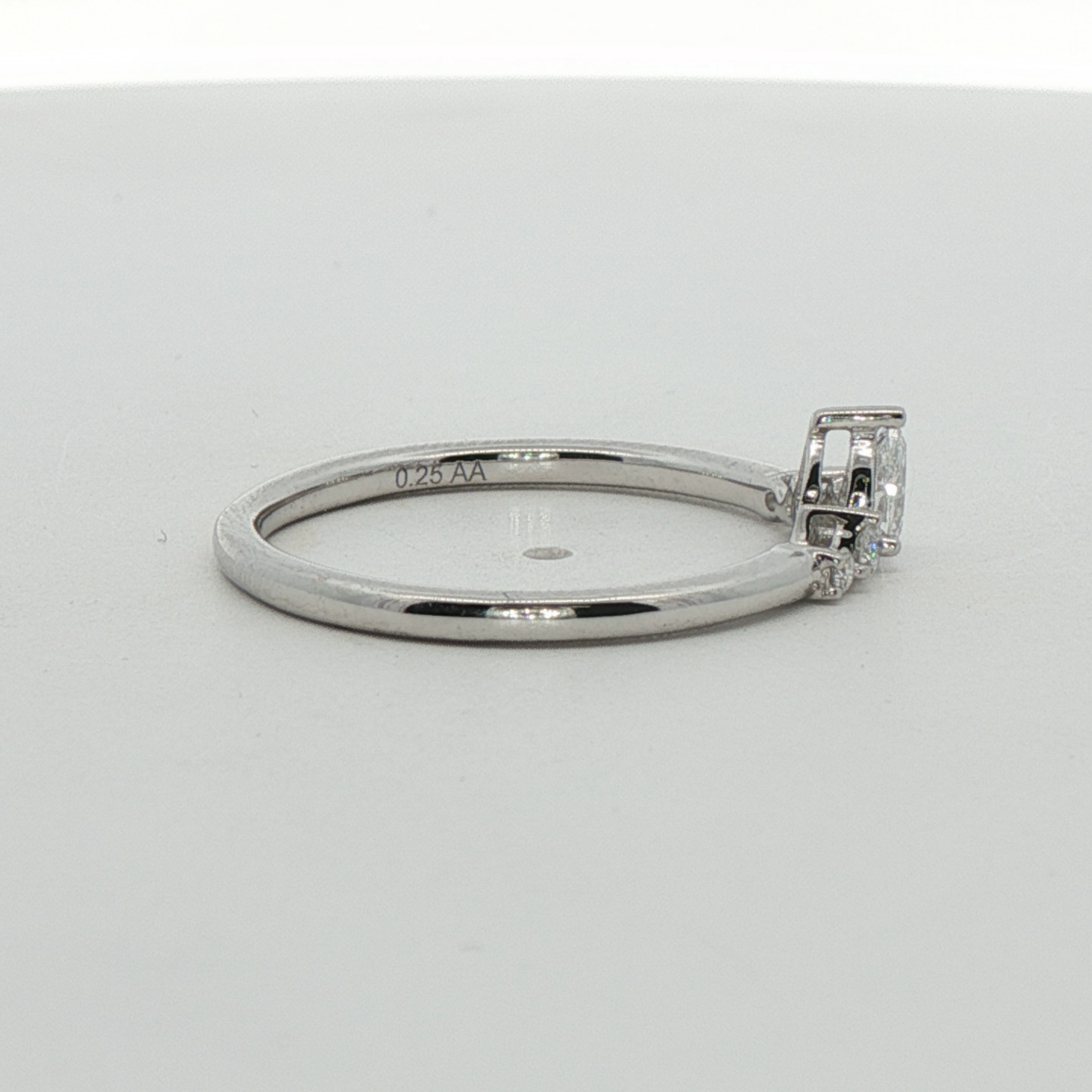 14k White Gold And Diamond Wedding Band