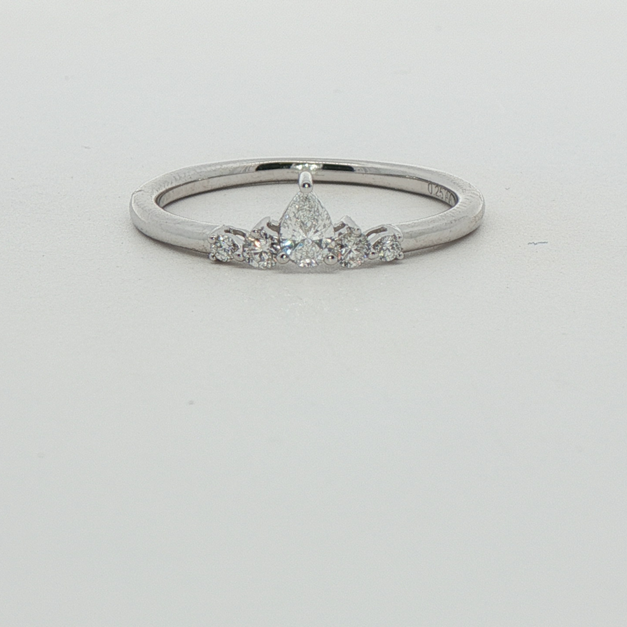 14k White Gold And Diamond Wedding Band