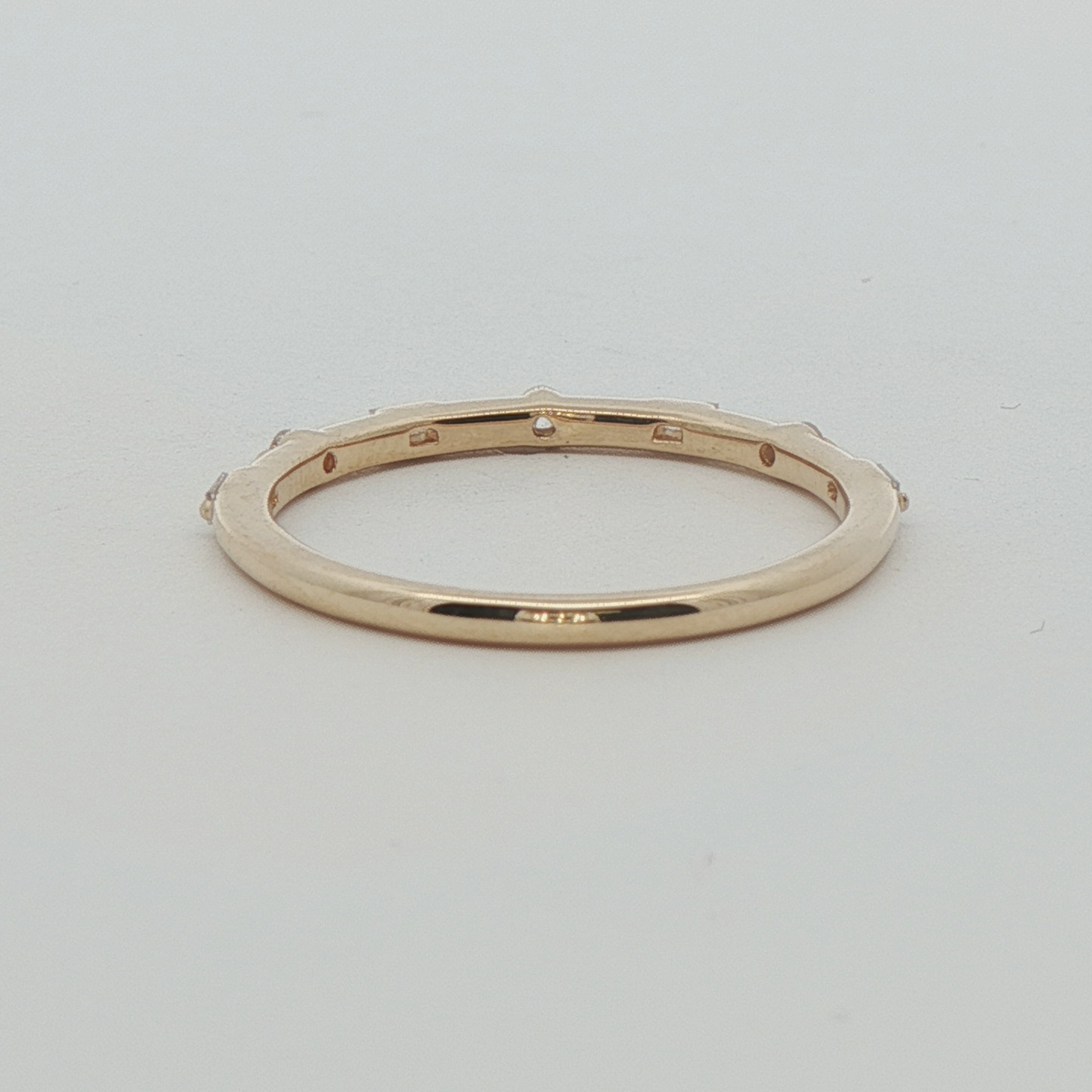14kyellow Gold Baguette And Round Diamond Wedding Band